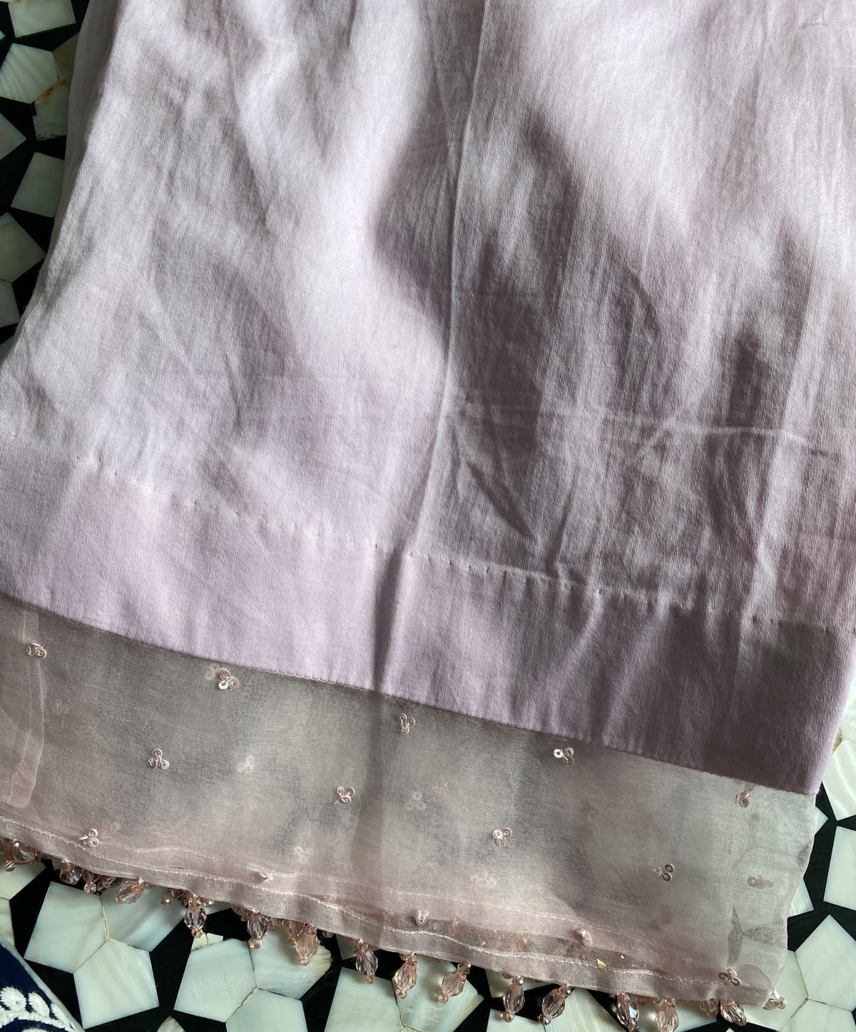 Pink Georgette Kurta with Multi-Coloured Heavy Dupatta Set