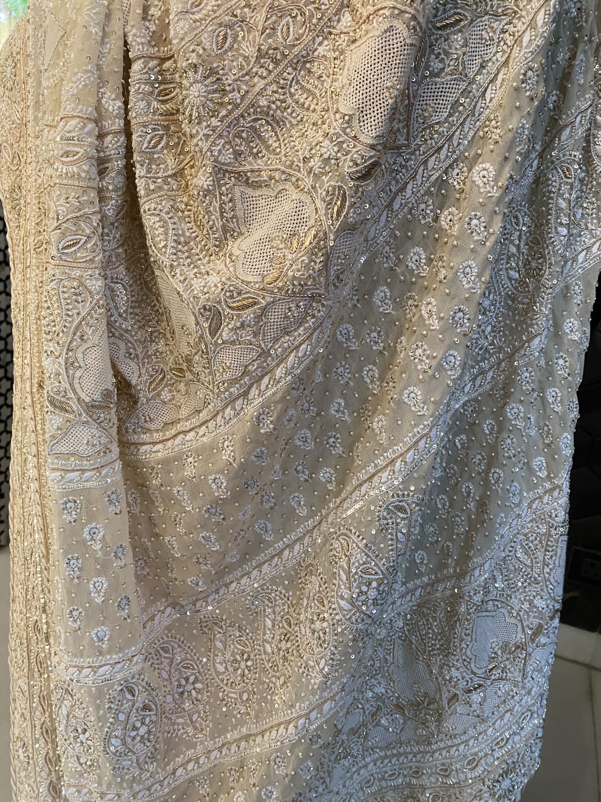 Ivory Noor Georgette Saree