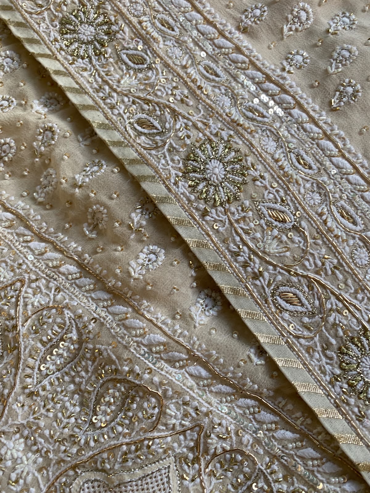 Ivory Noor Georgette Saree
