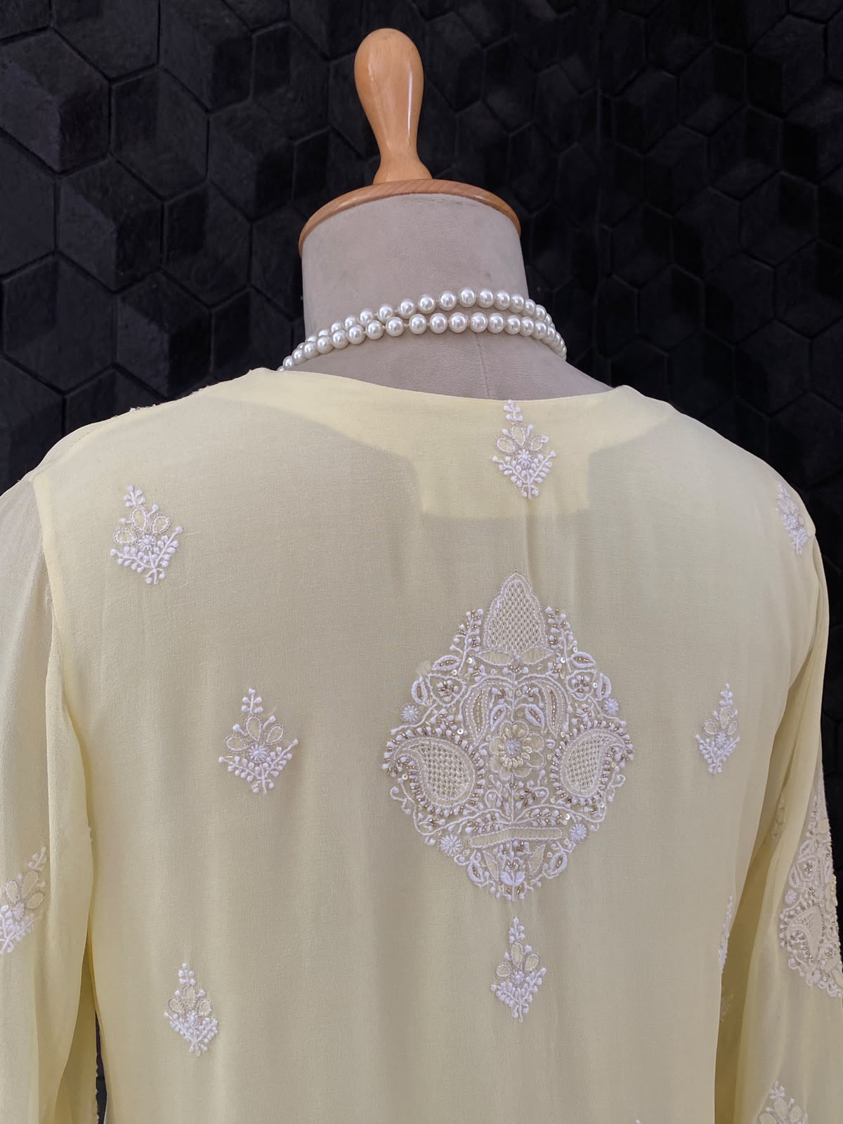 Yellow Chikankari Georgette Kurta Set
