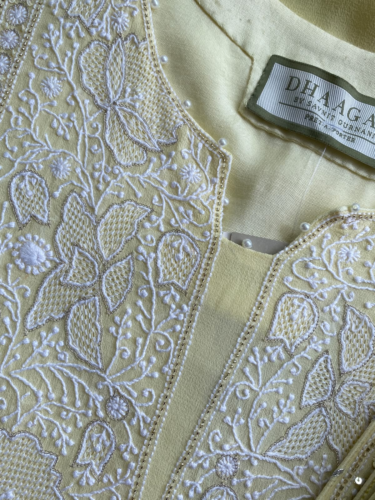 Yellow Chikankari Georgette Kurta Set