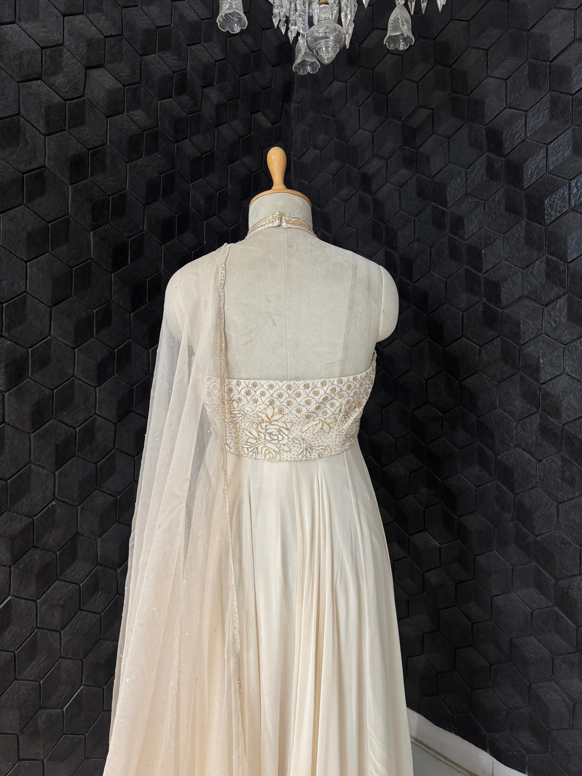 Ivory Halter Neck Dress