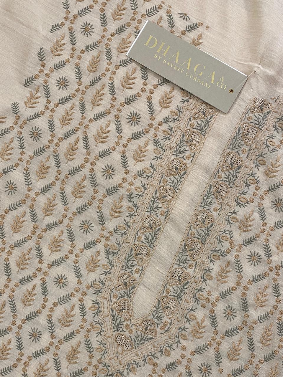 Beige Moonga Silk Men's Kurta