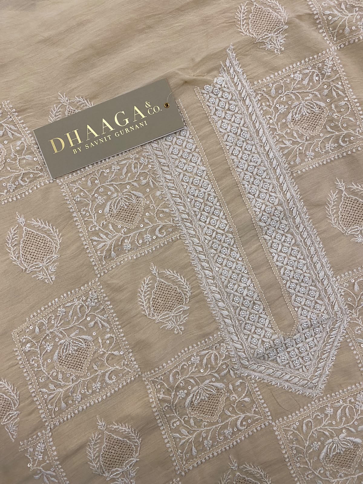 Beige Chanderi Men's Kurta