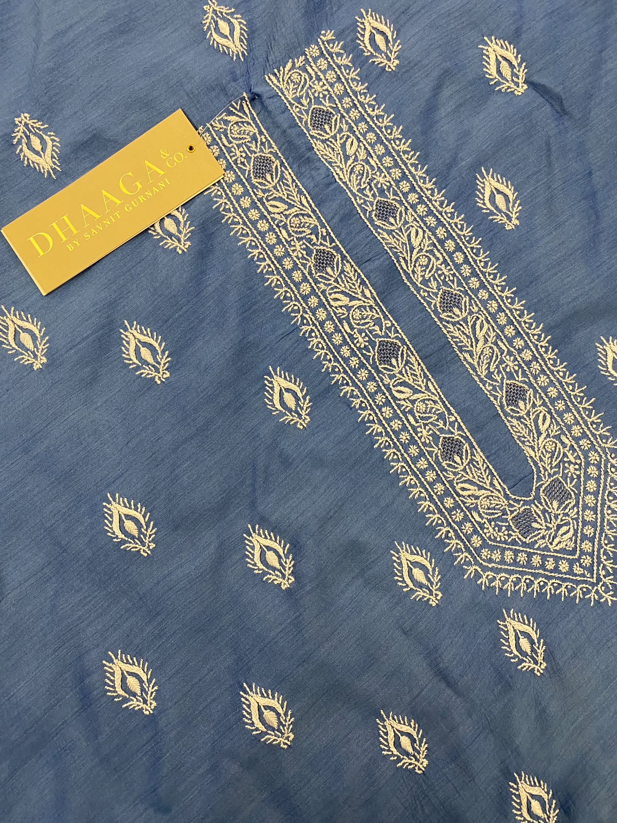 Cobalt Blue Moonga Silk Men's Kurta
