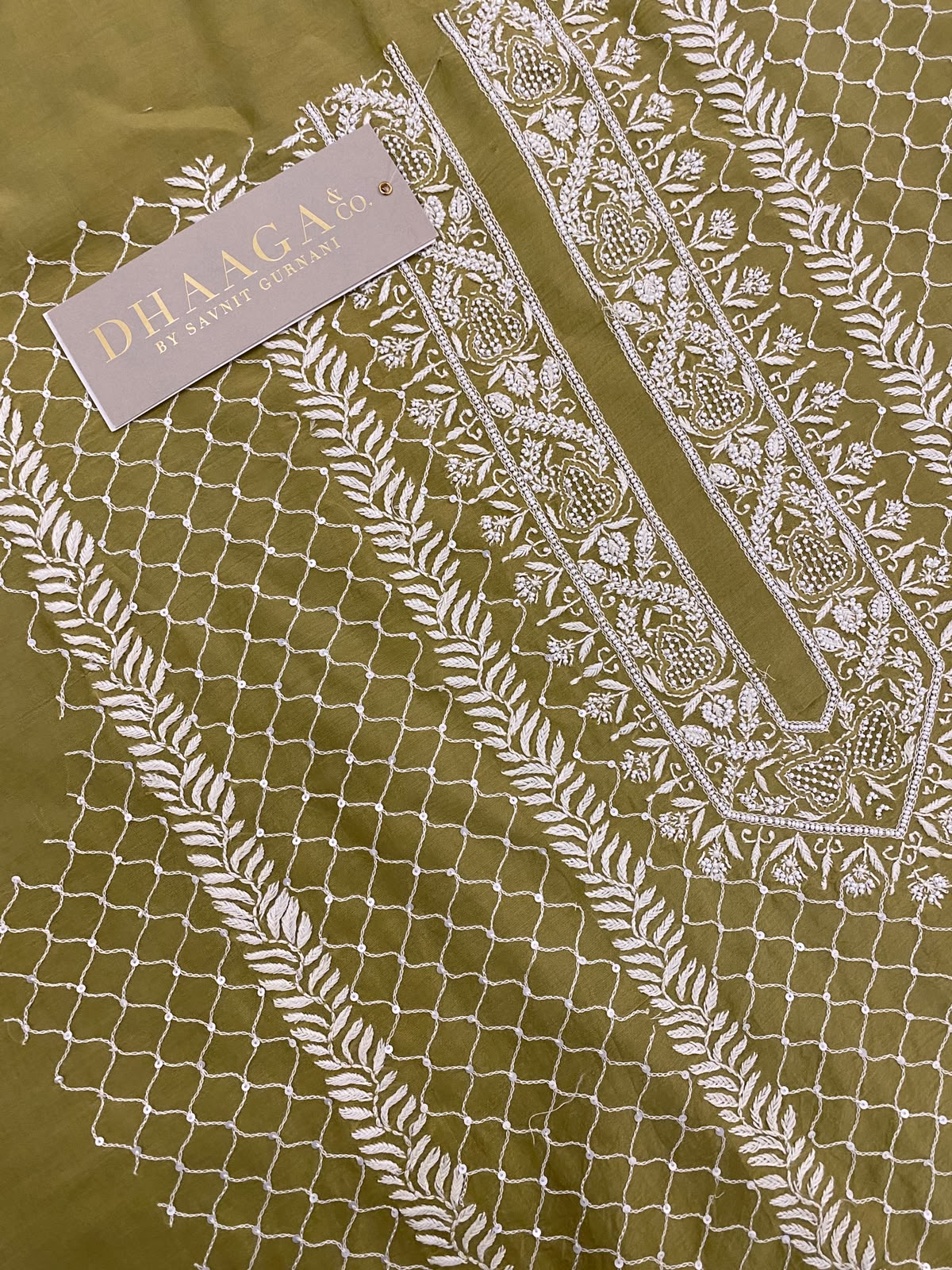 Olive Green Chanderi Men's Kurta