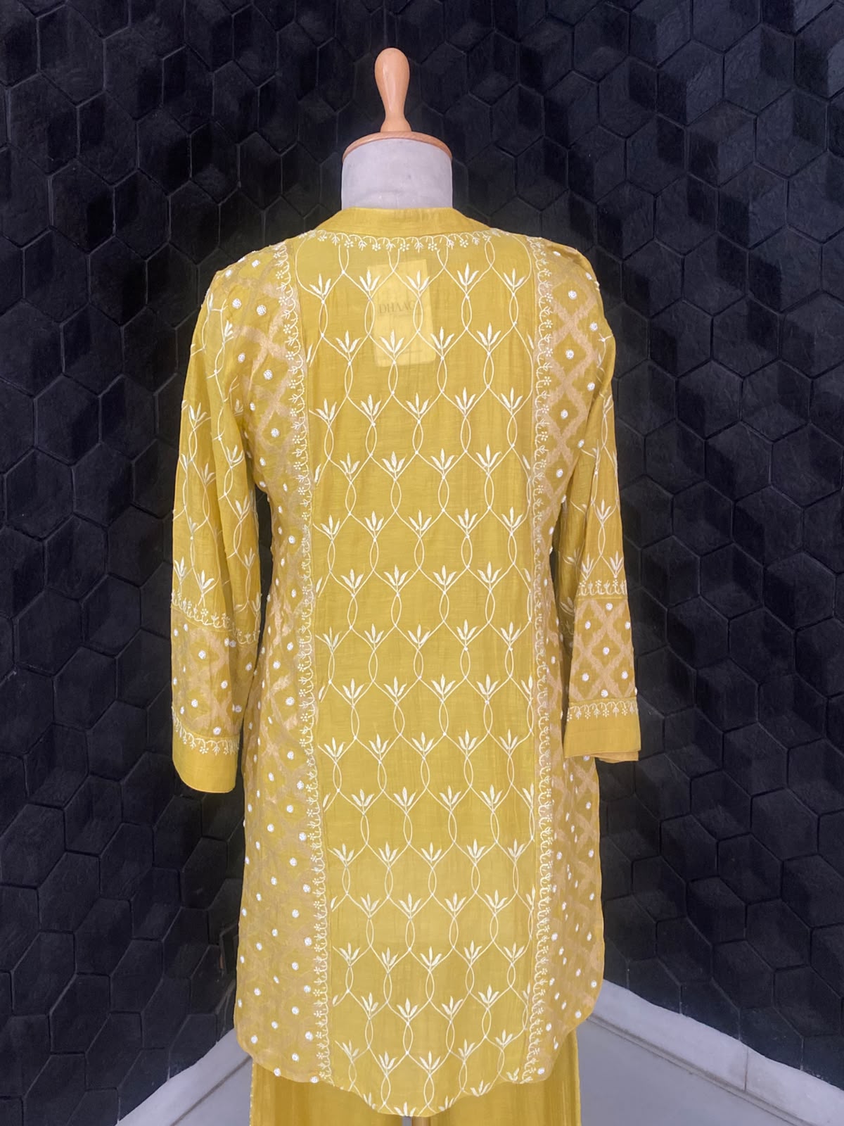 Lime Green Tissue Chikankari Co-ord Set