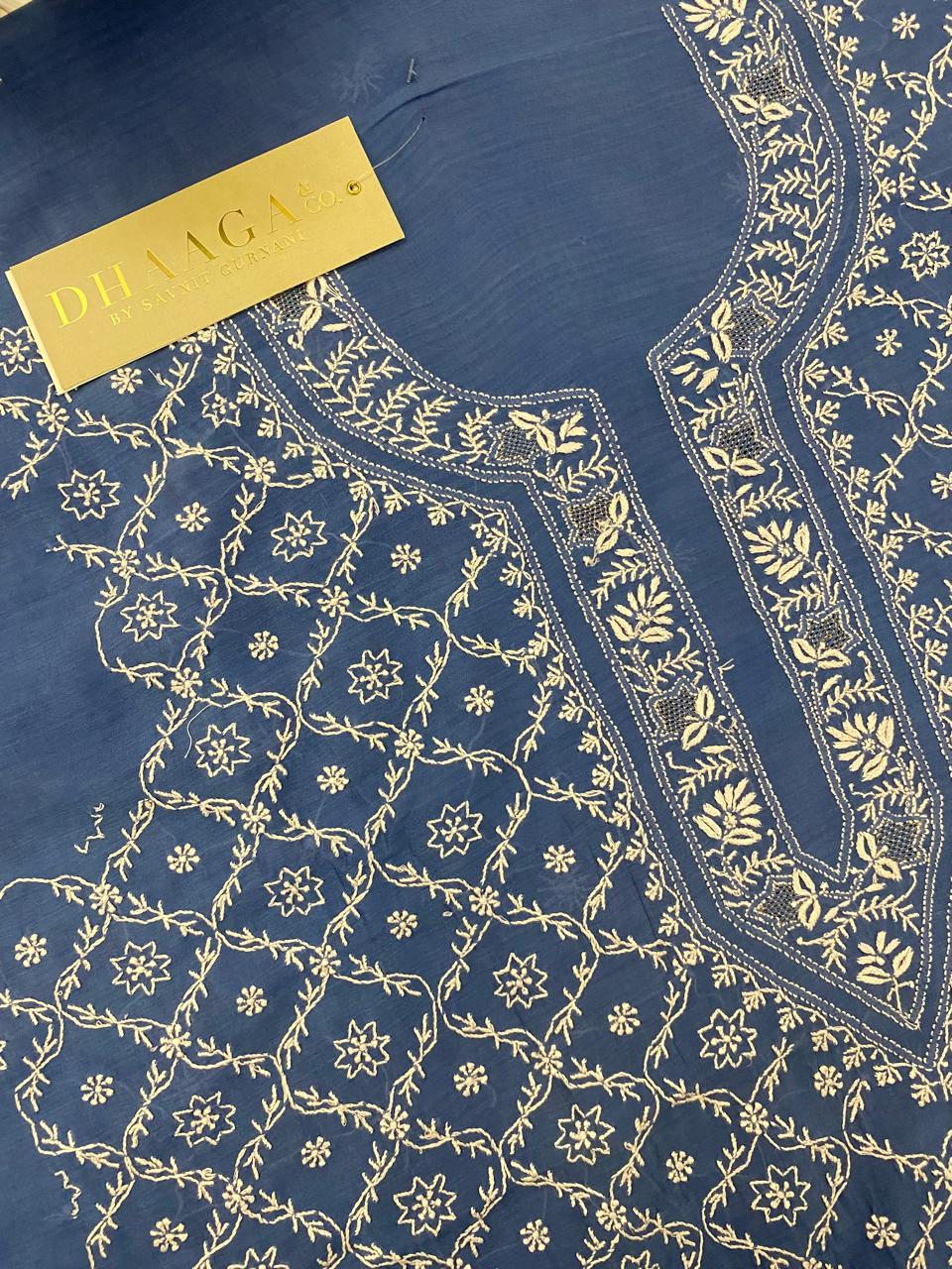 Cobalt Blue Chanderi Men's Kurta
