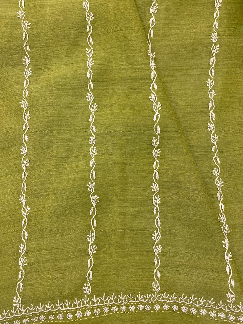 Olive Green Moonga Silk Men's Kurta