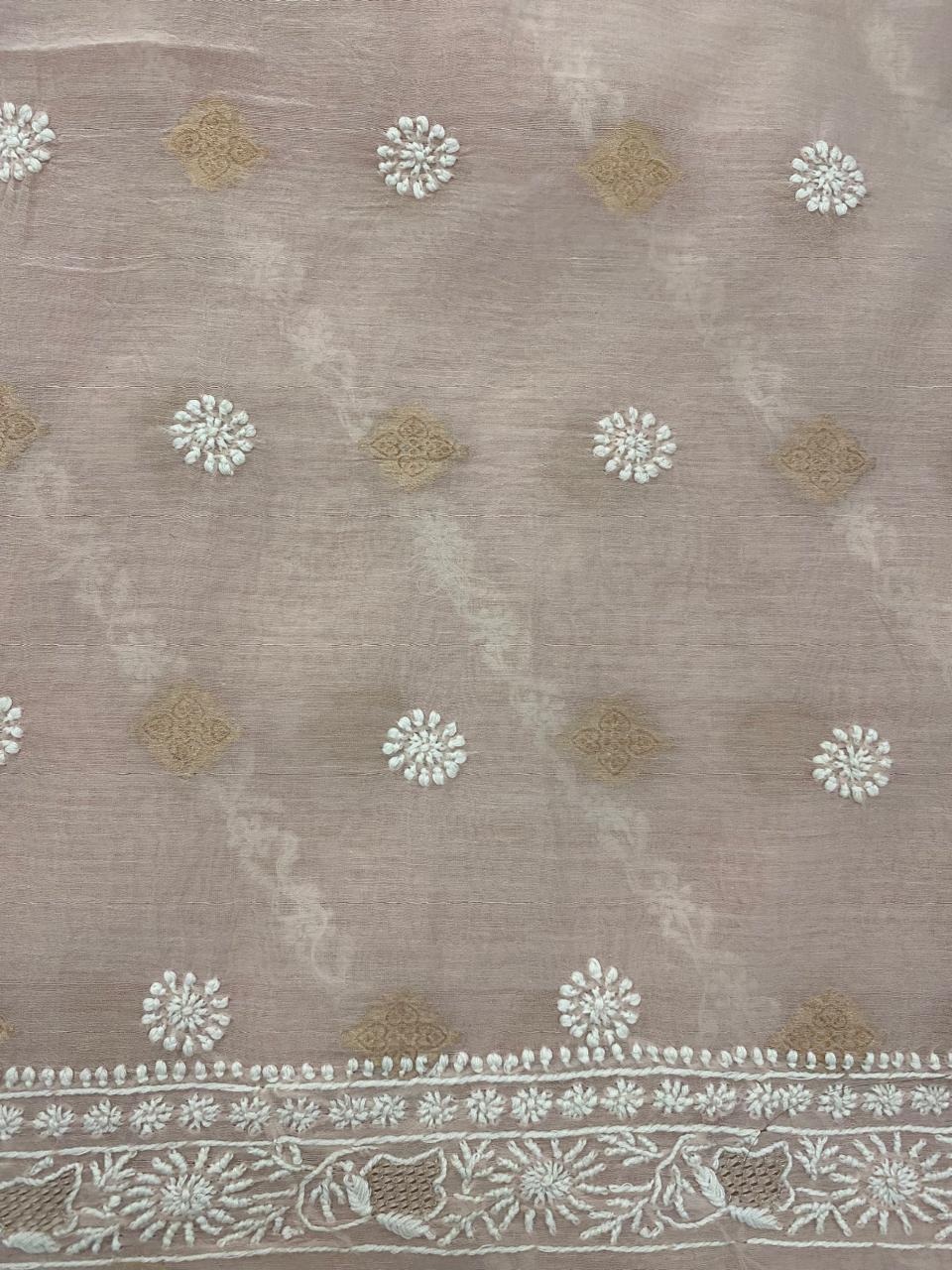 Blush pink Zari Buti Men's Kurta