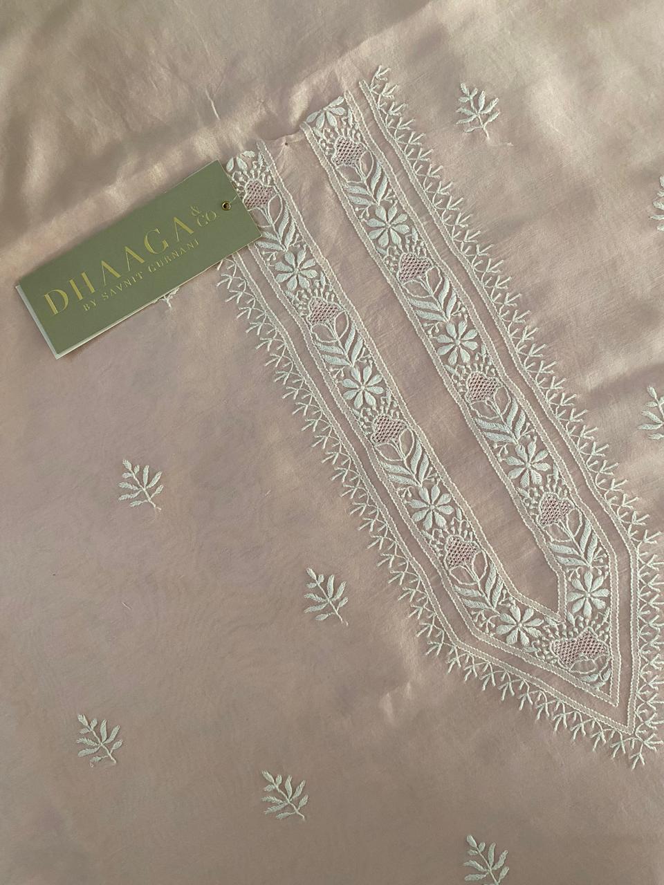 Powder Pink Chanderi Men's Kurta