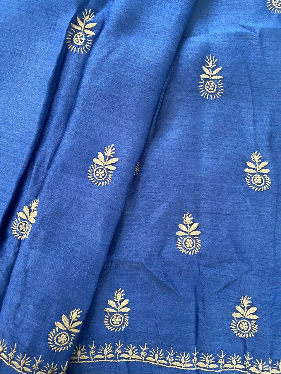 Cobalt Blue Moonga Silk Men's Kurta