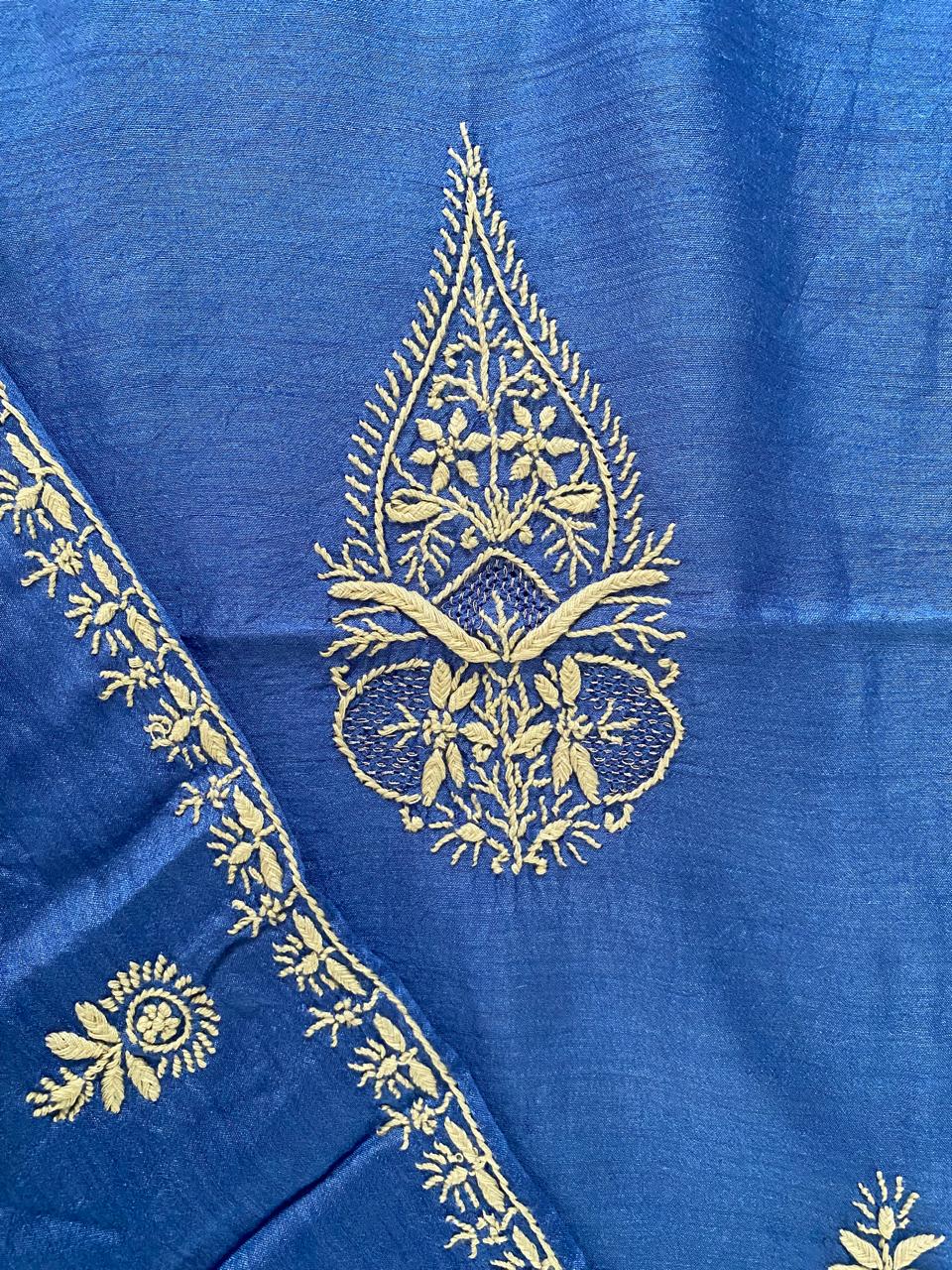 Cobalt Blue Moonga Silk Men's Kurta
