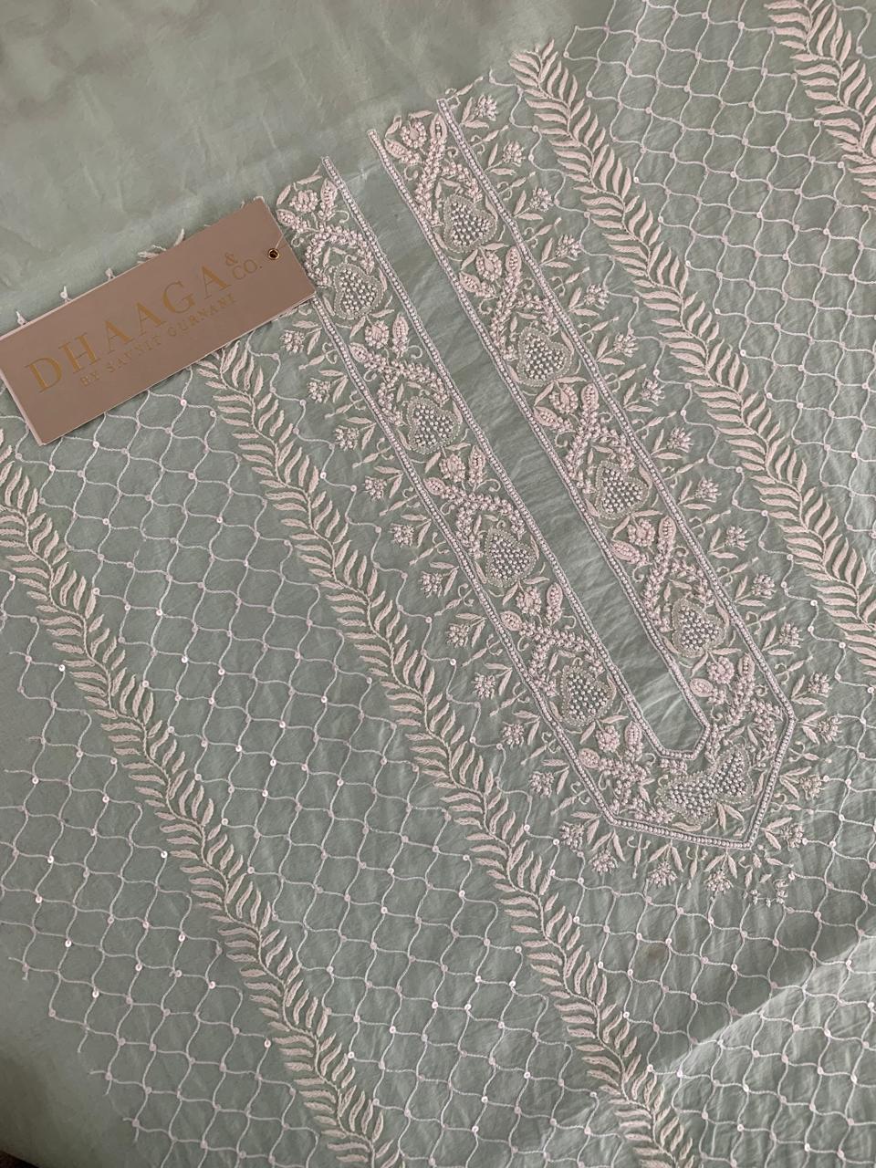 Sea Green Chanderi Men's Kurta