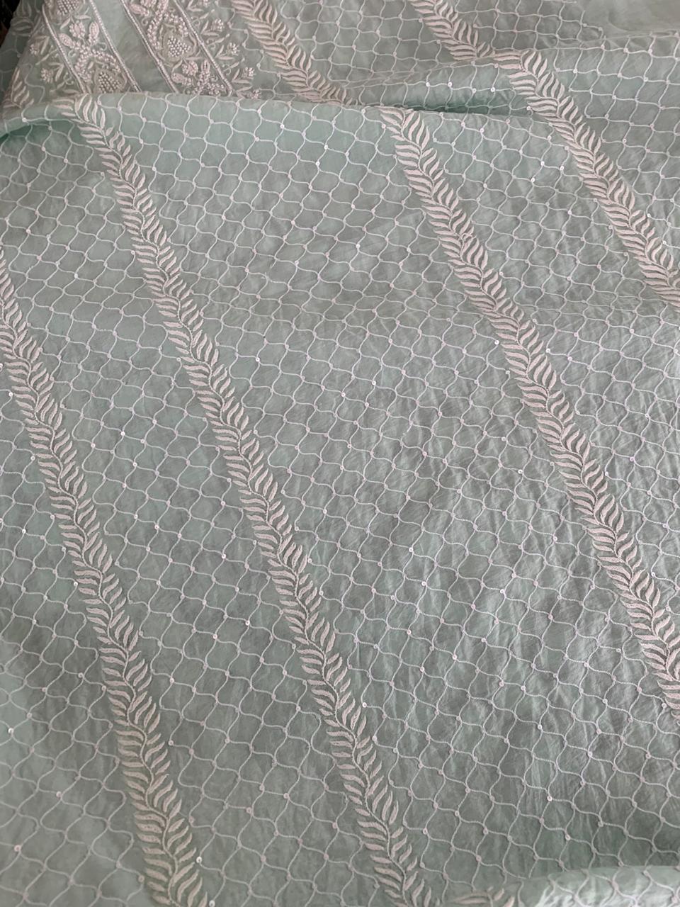 Sea Green Chanderi Men's Kurta