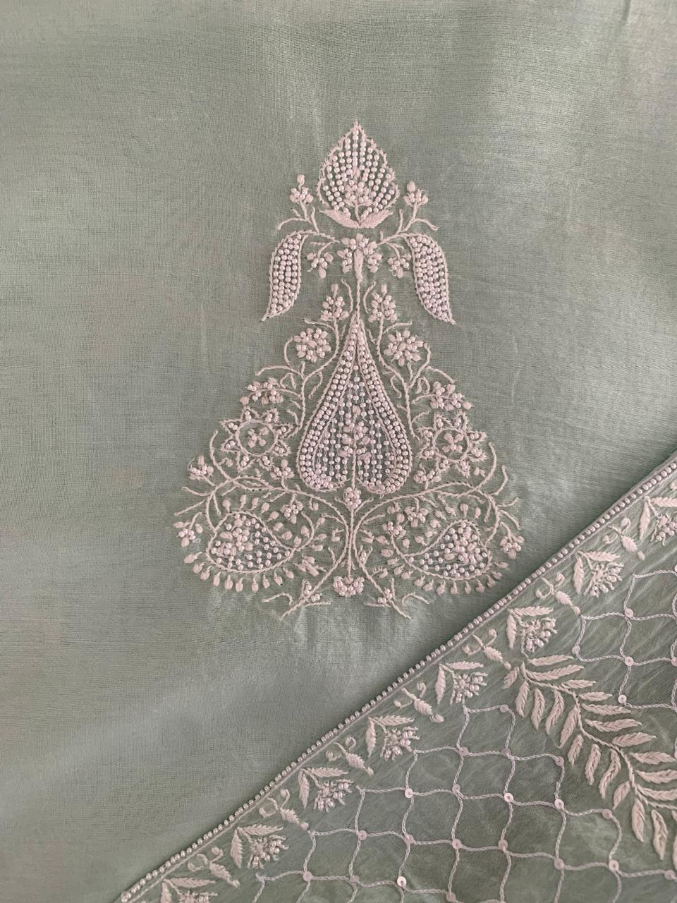Sea Green Chanderi Men's Kurta