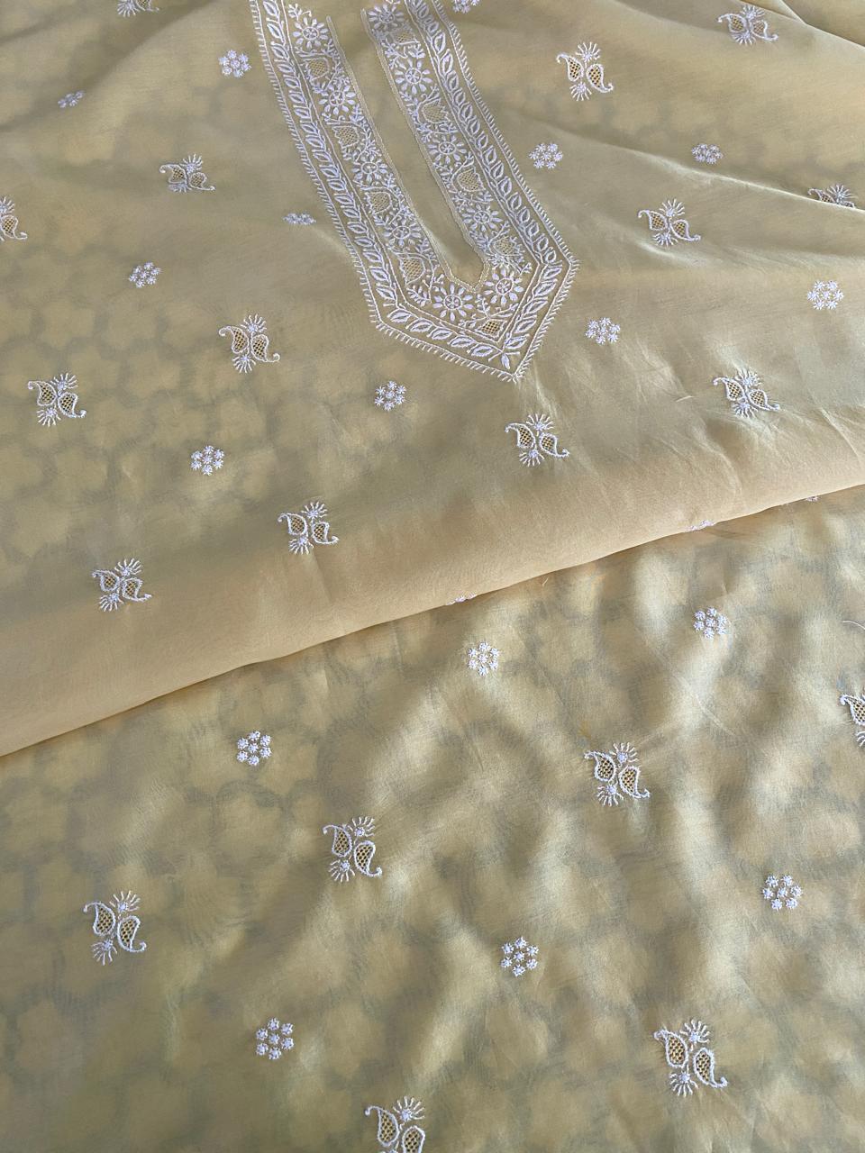 Pastel Yellow Chanderi Men's Kurta