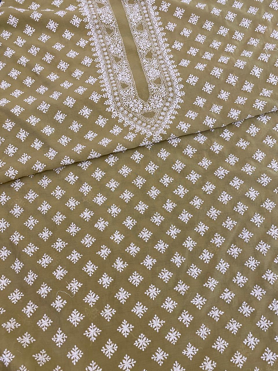 Olive Green Chanderi Men's Kurta