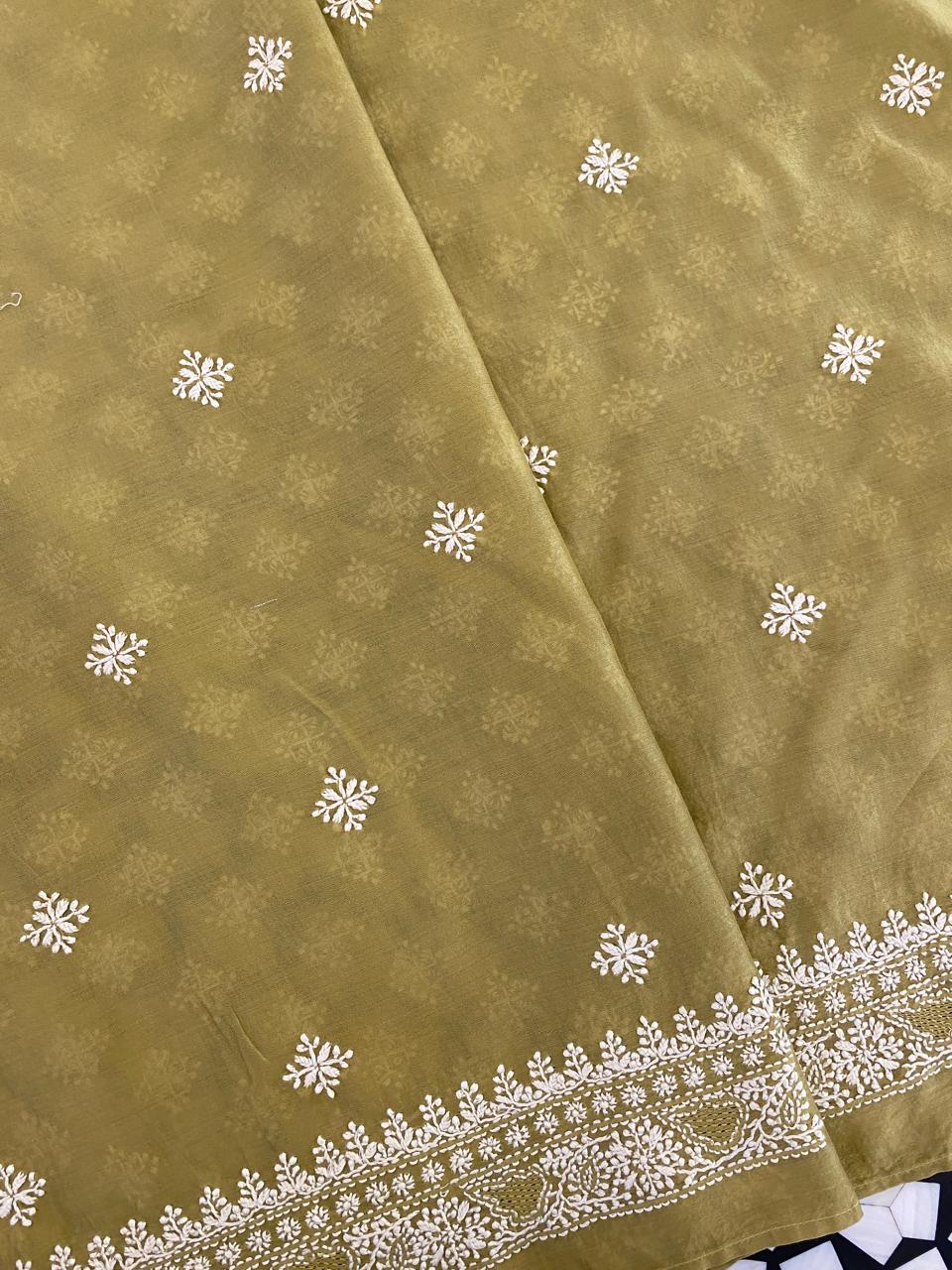 Olive Green Chanderi Men's Kurta