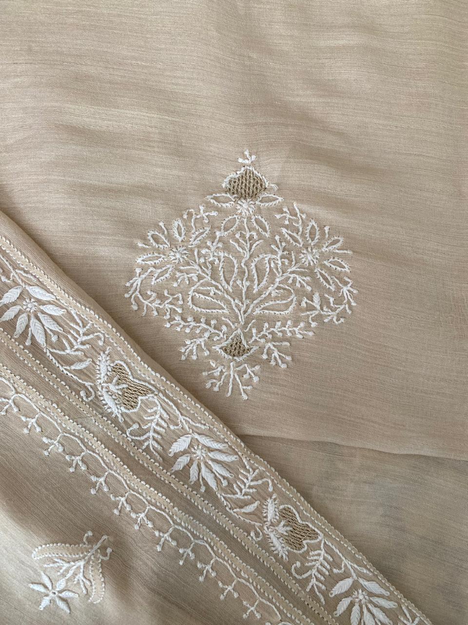 Beige Moonga Silk Men's Kurta