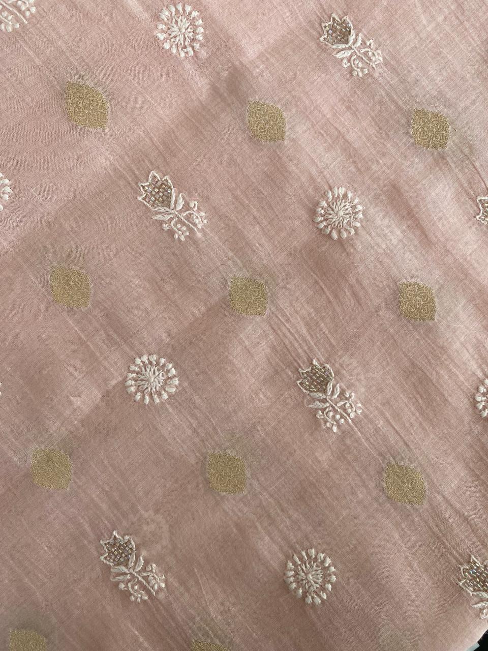 Pink Zari Butti Men's Kurta