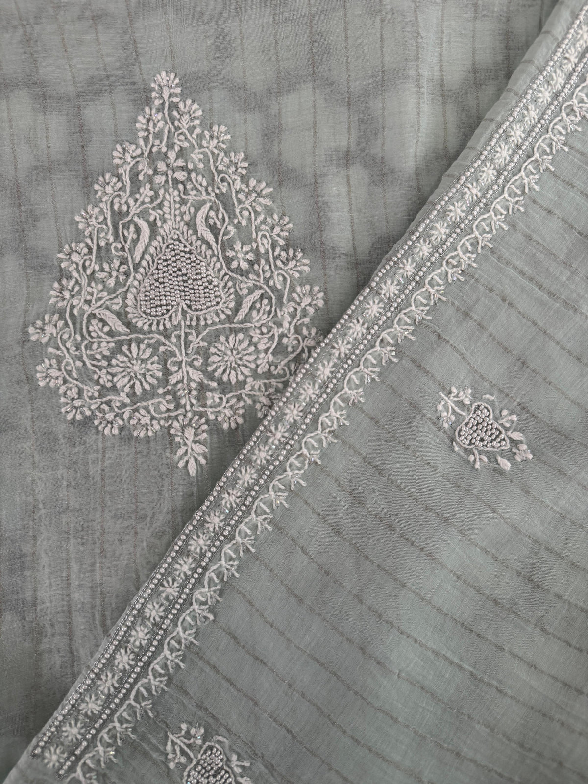 Mint Green Striped Mul Chanderi Men's Kurta
