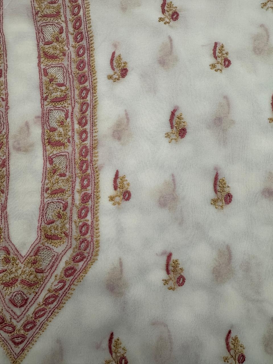 Ivory Multi-Coloured Chikankari Men's Kurta
