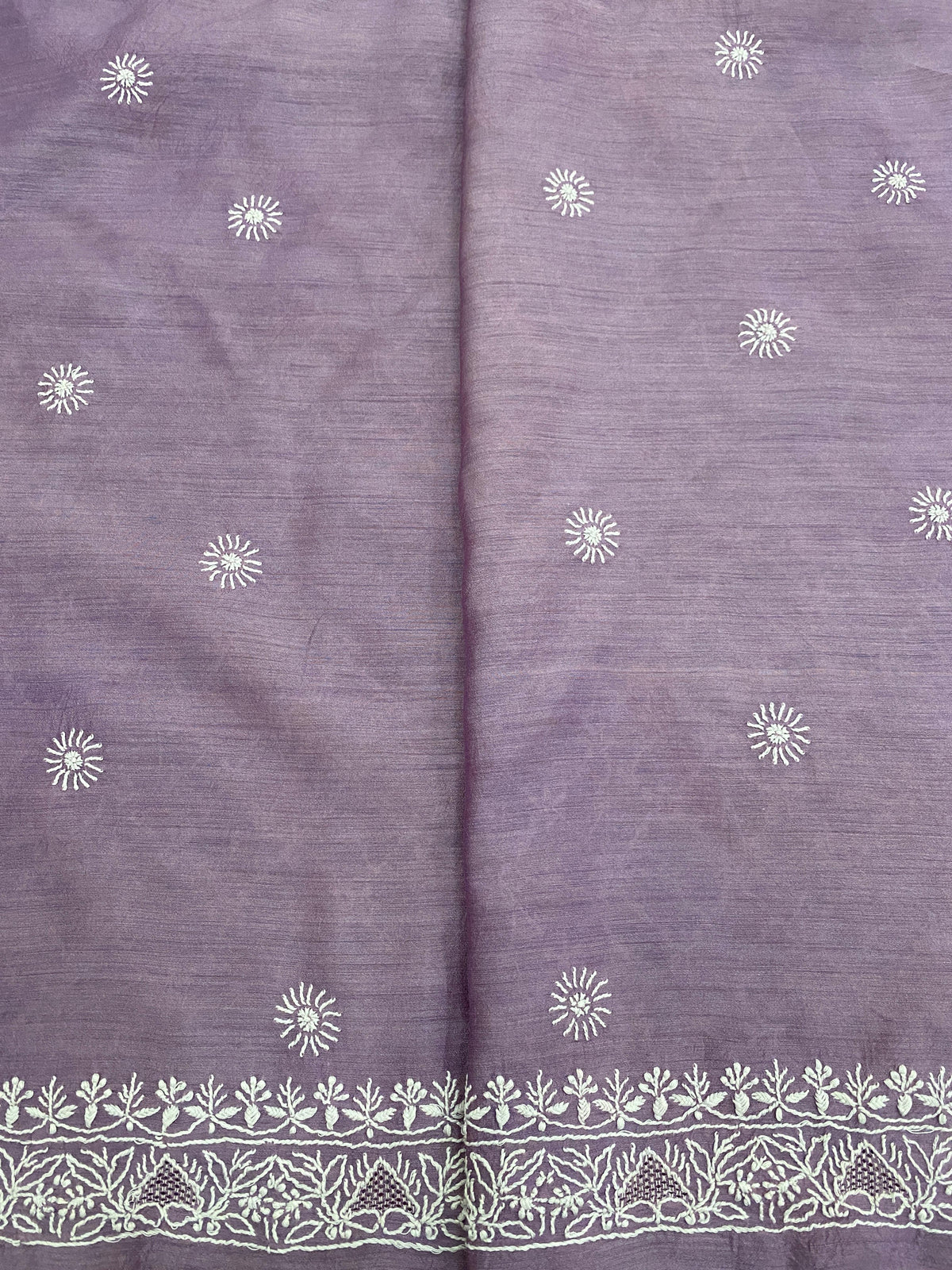 Lavender Moonga Silk Chikankari Men's Kurta