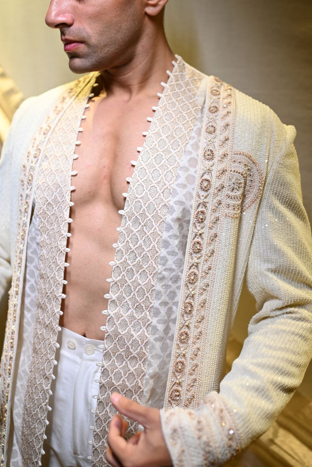 Ivory Pure Georgette Jacket