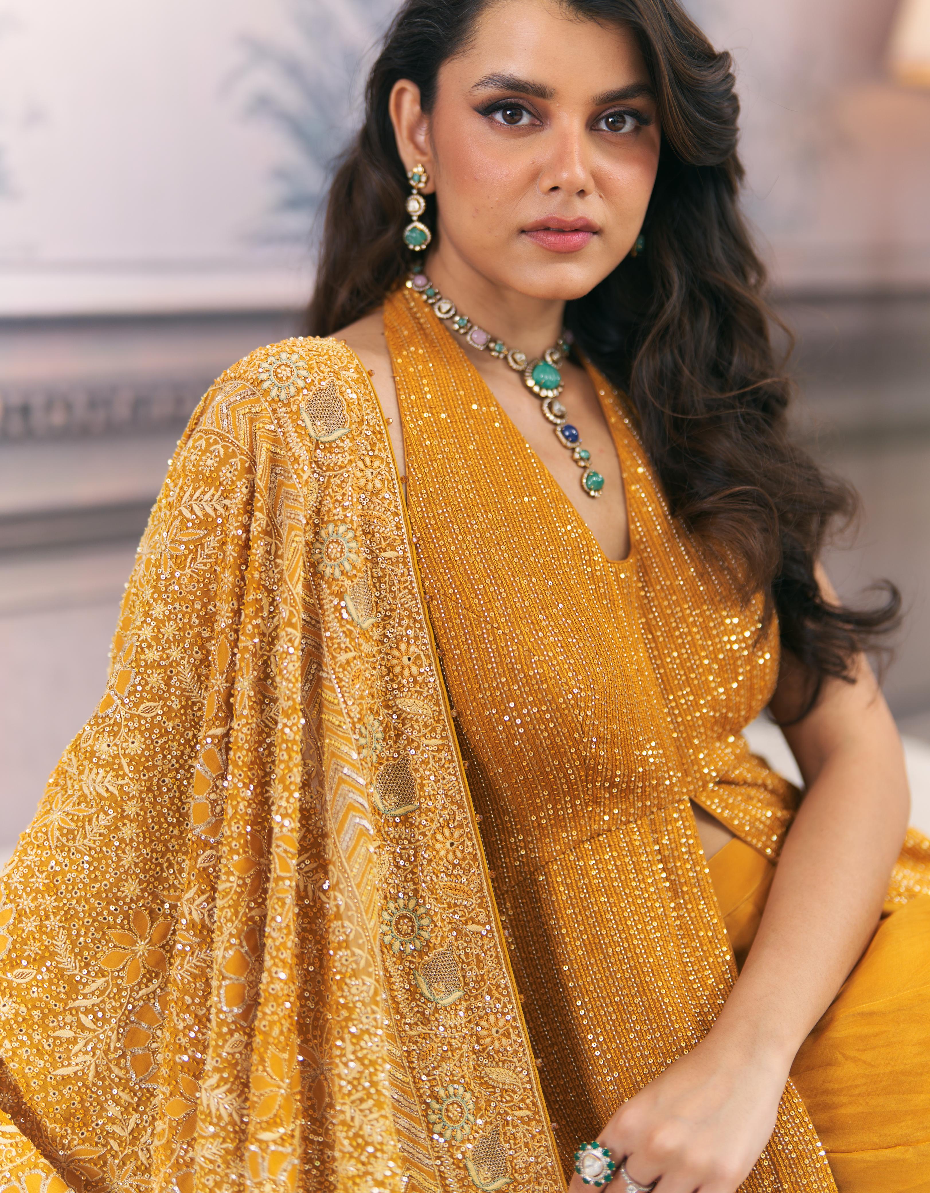 Amber Dusk statement heavy Dupatta Set