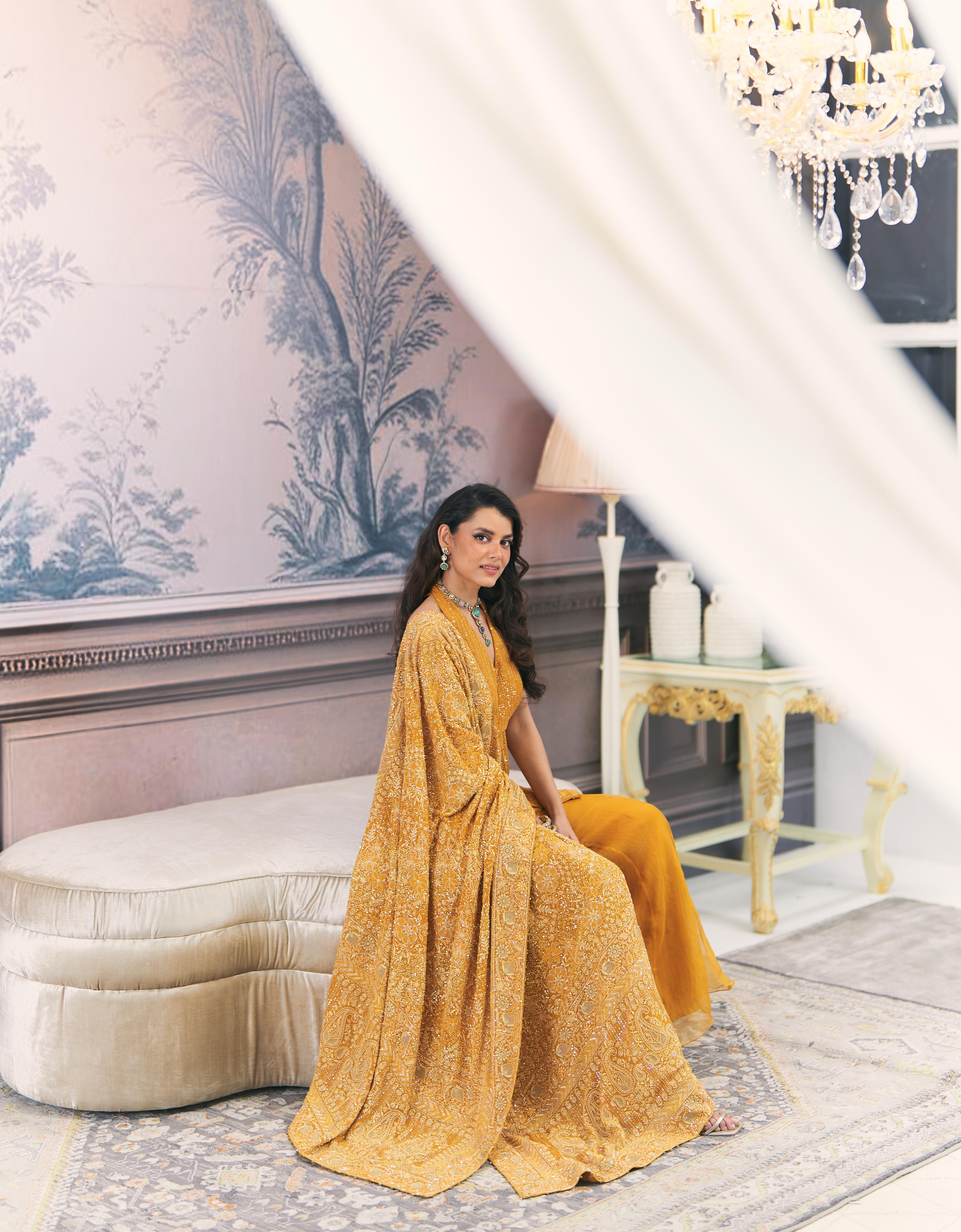 Amber Dusk statement heavy Dupatta Set