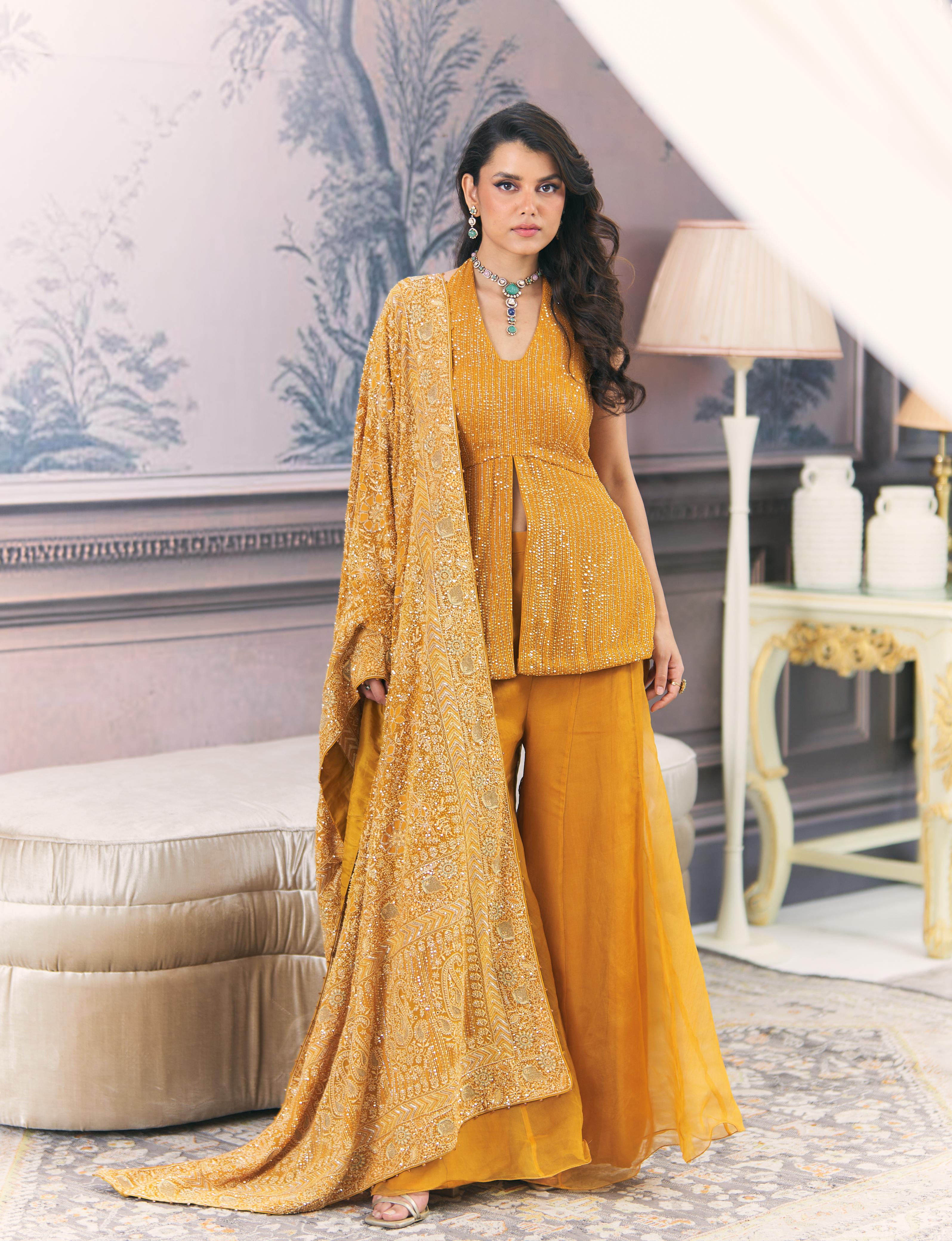 Amber Dusk statement heavy Dupatta Set