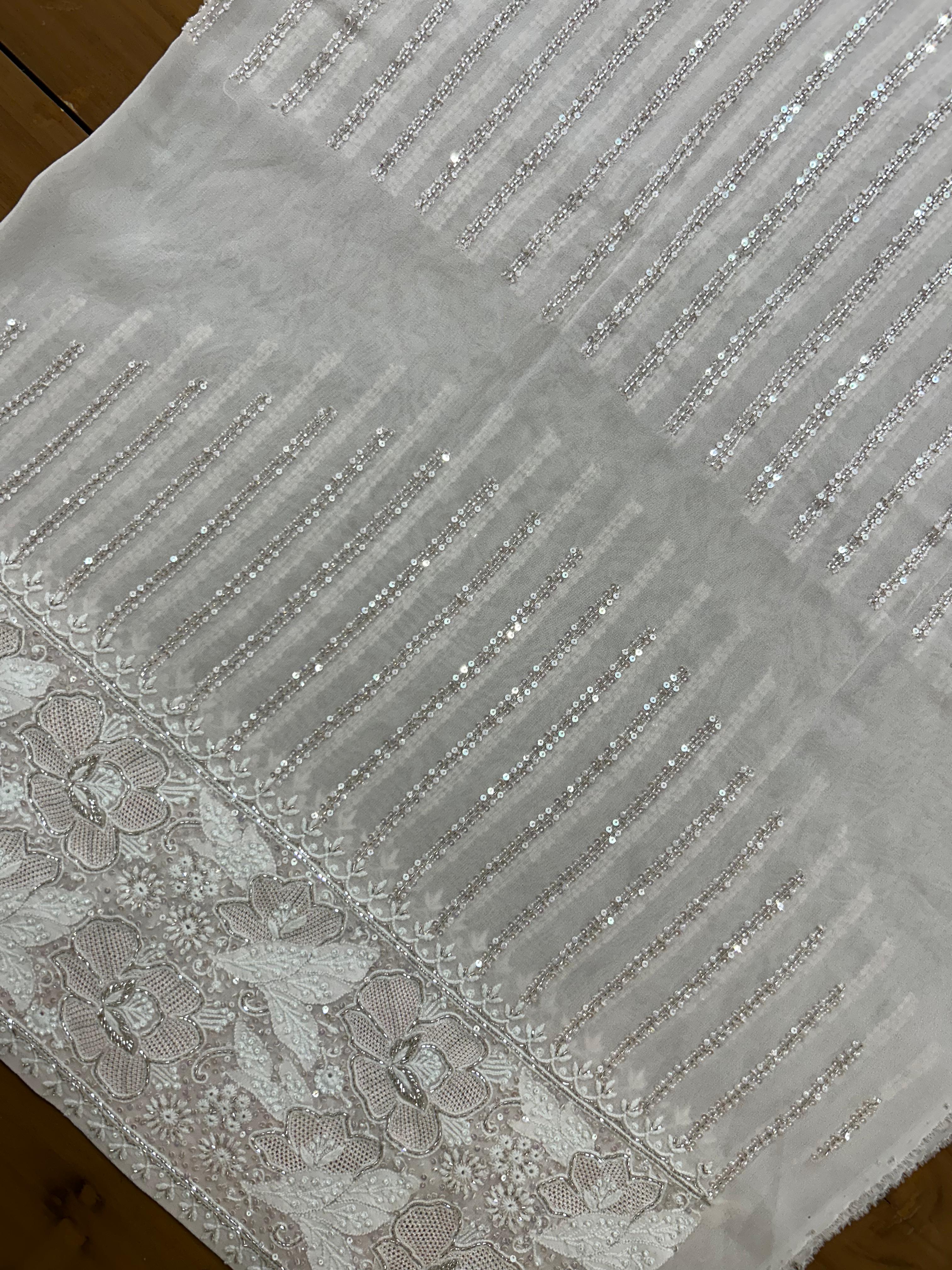 Statement Chikankari Border Saree