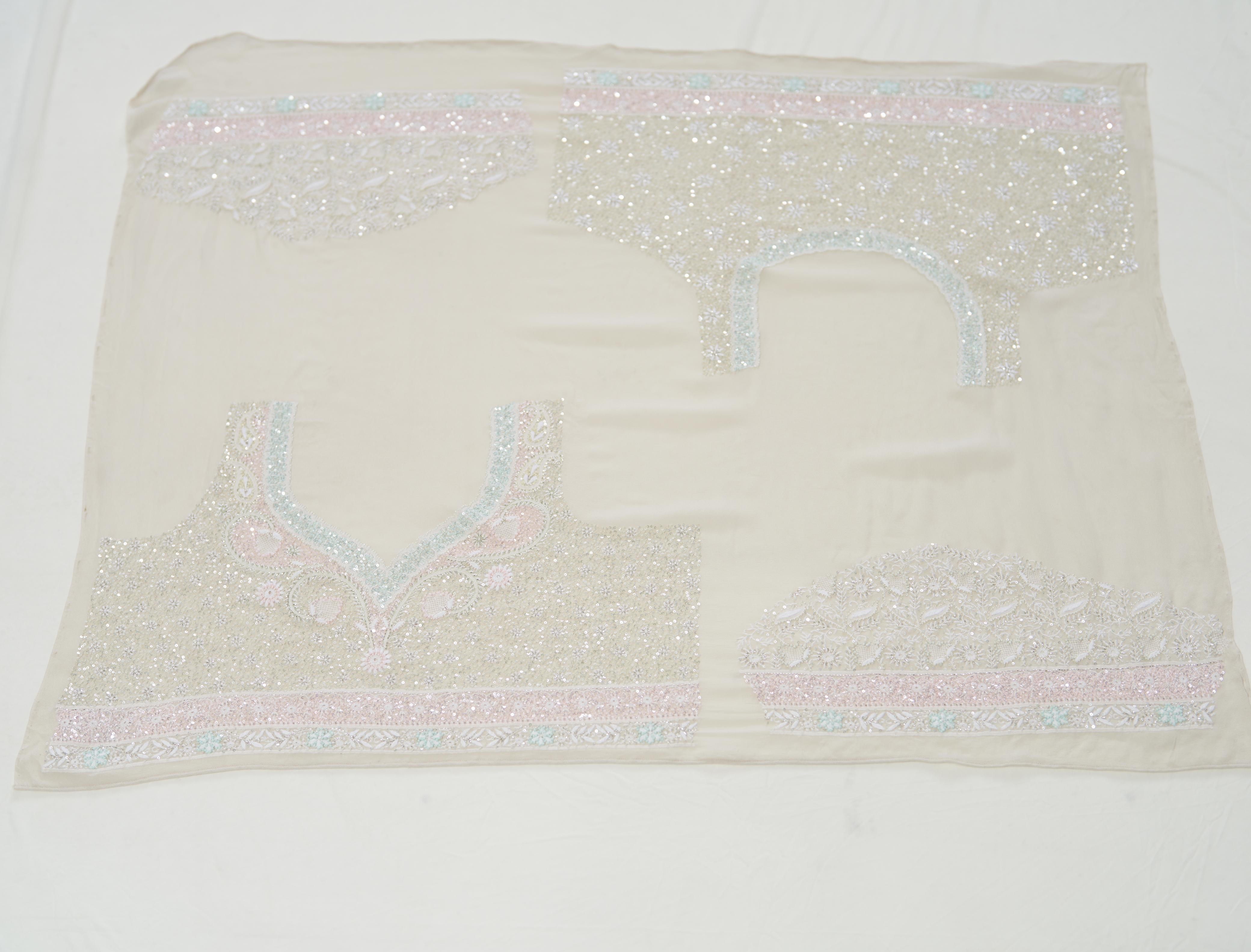 Multicolour Chikankari Ek-taar Saree