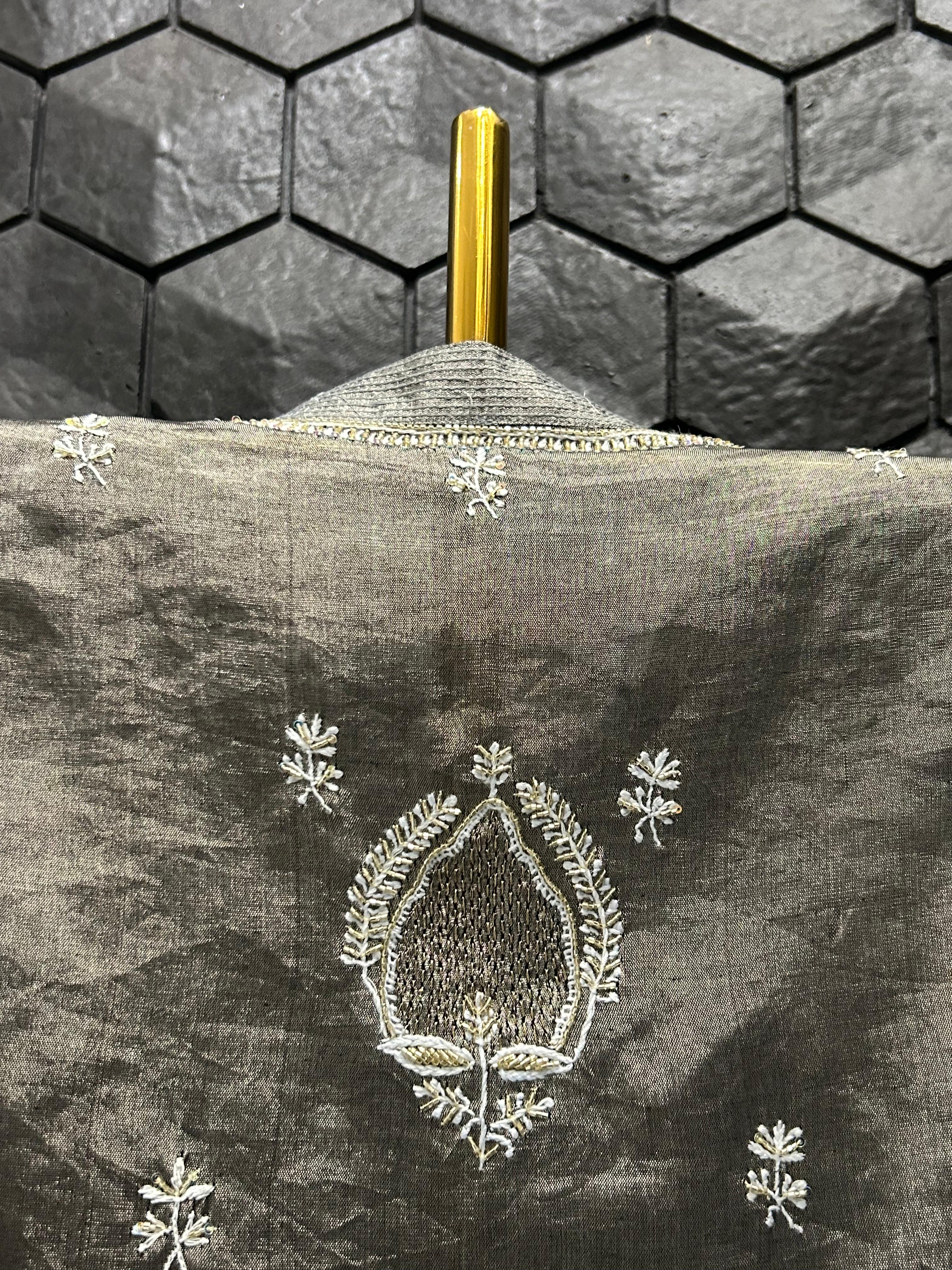 Black Golden Tissue Chikankari Co-ord Set