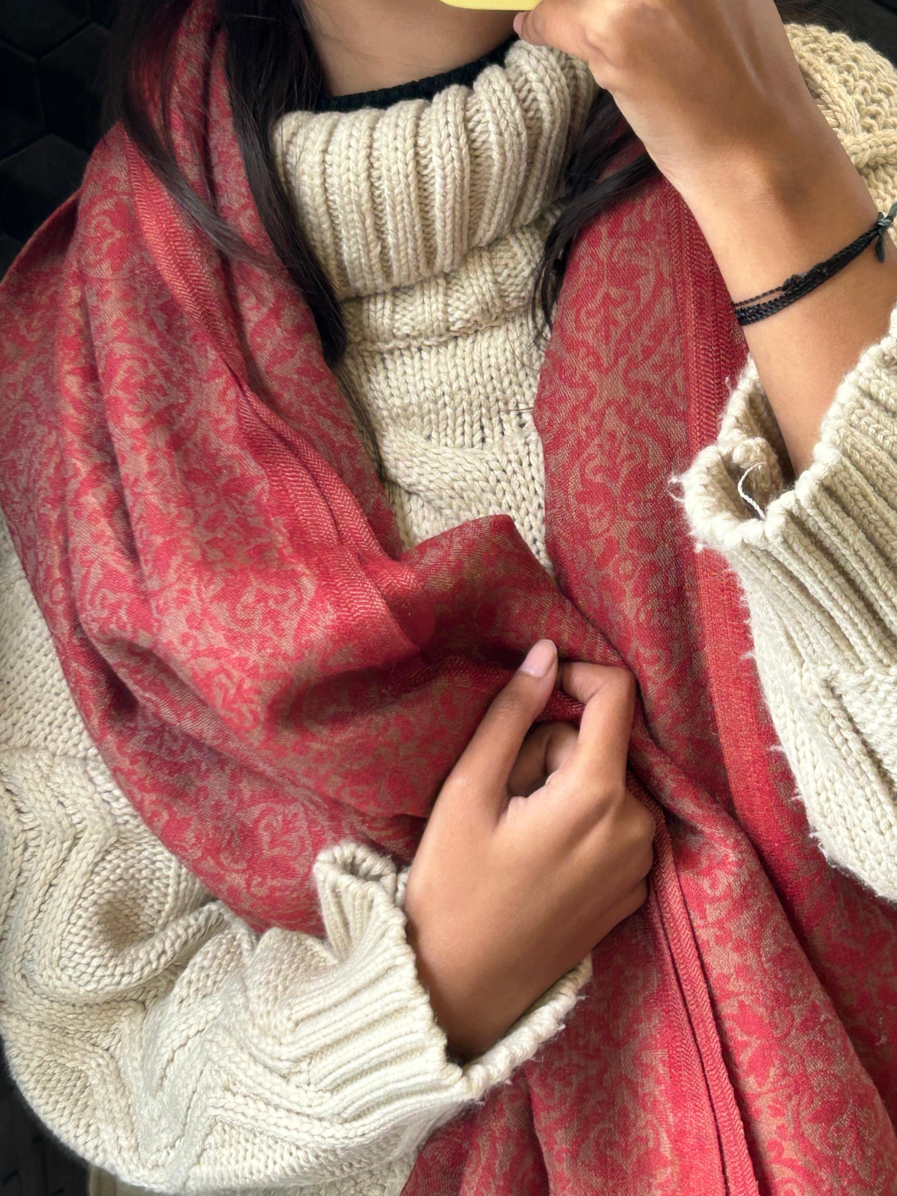 Maroon Woolen Shawl