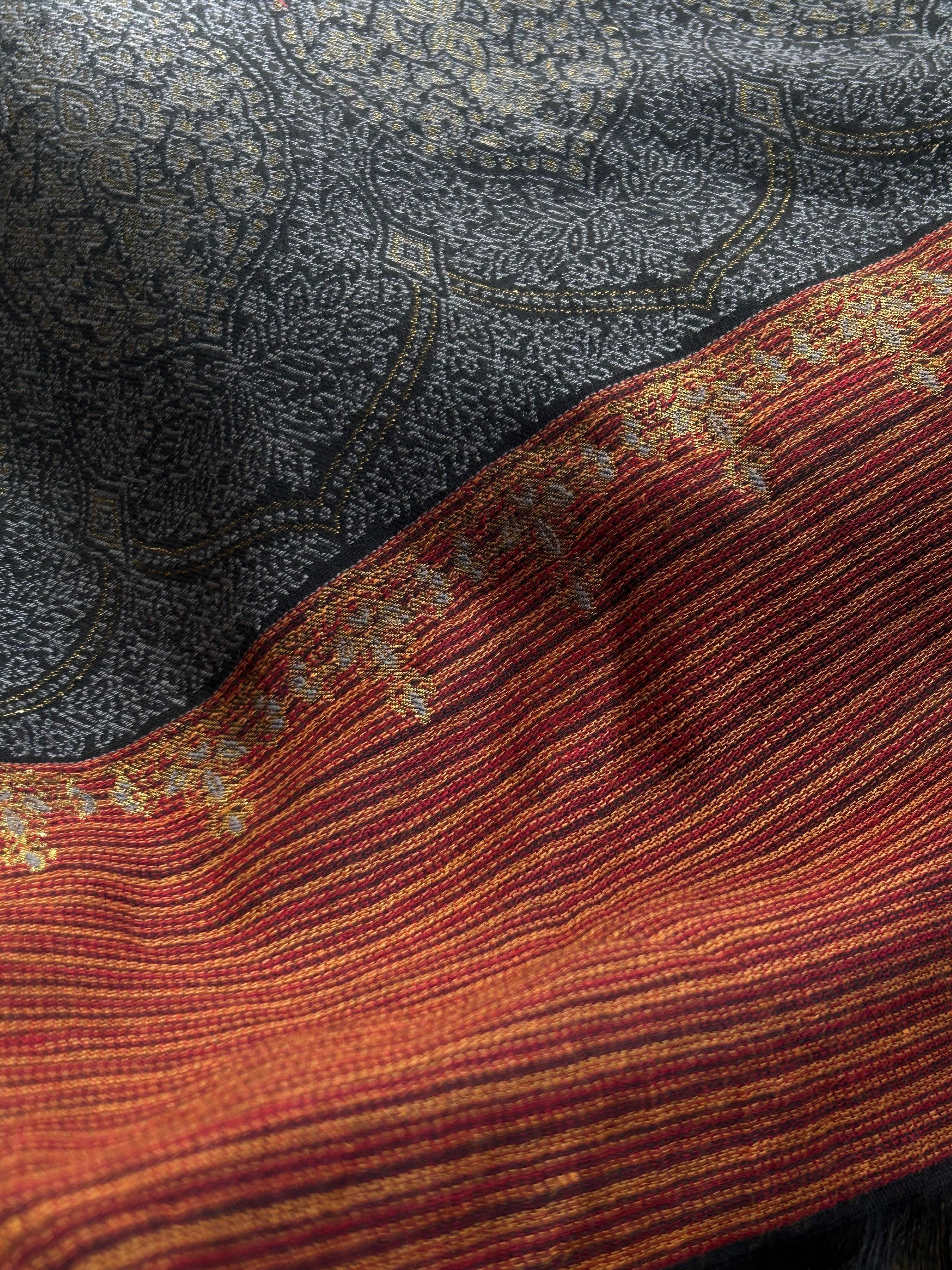 Black & Red Woolen Shawl