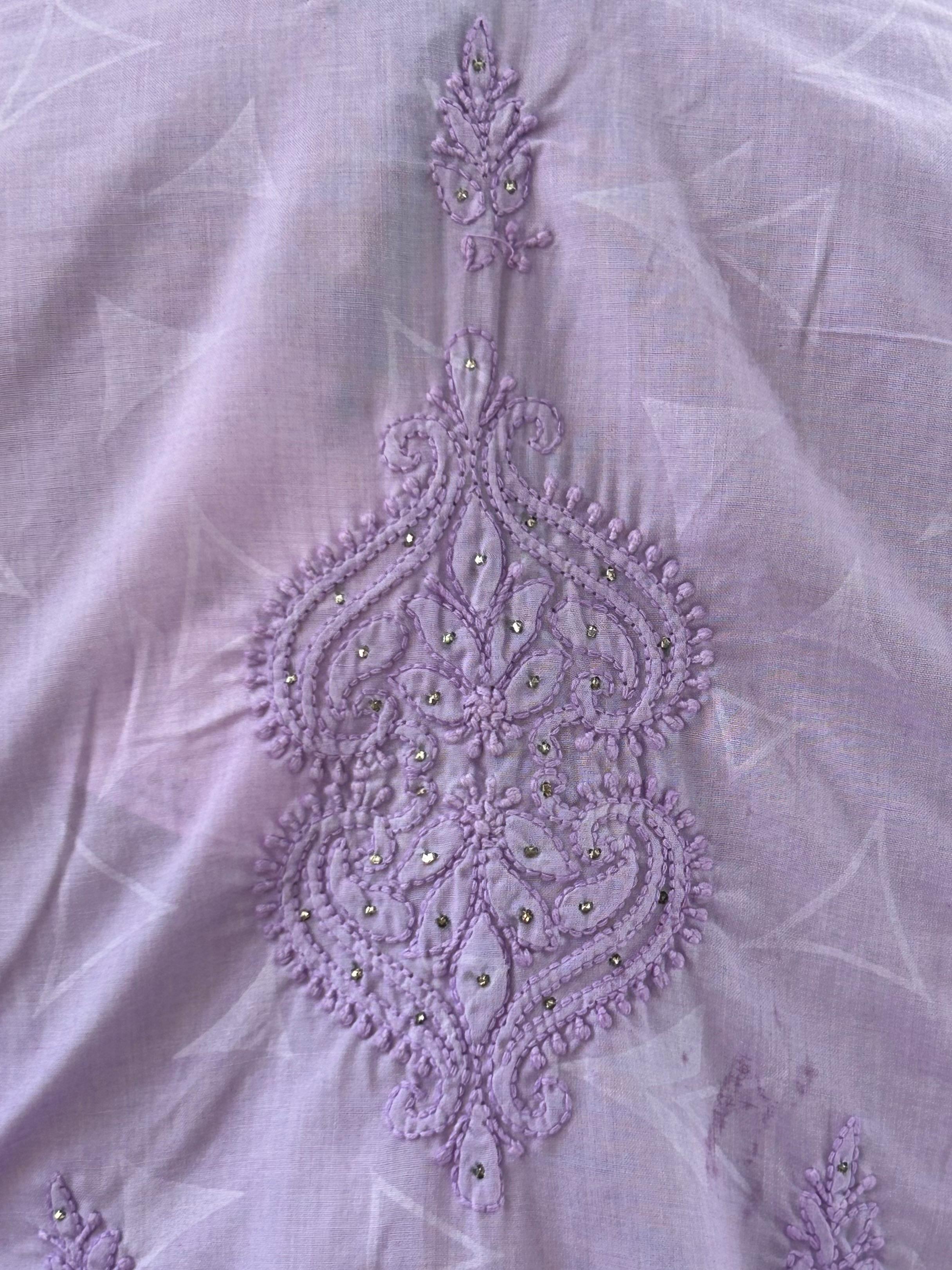 Purple Chanderi Chikankari Palazzo Set