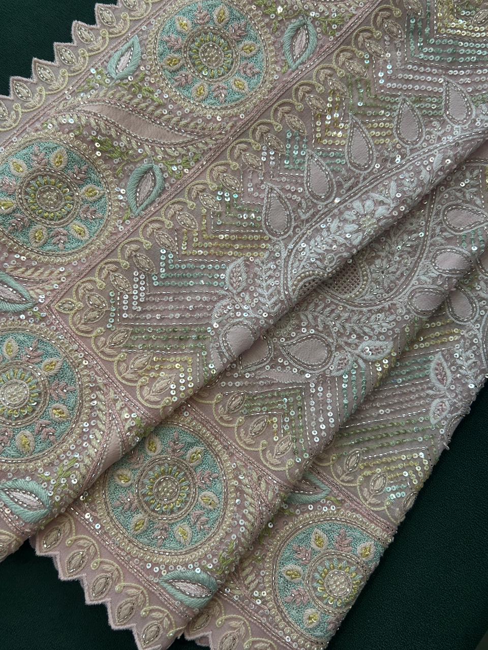 Summer Rose Georgette ek-taar Chikankari Heavy Dupatta Set