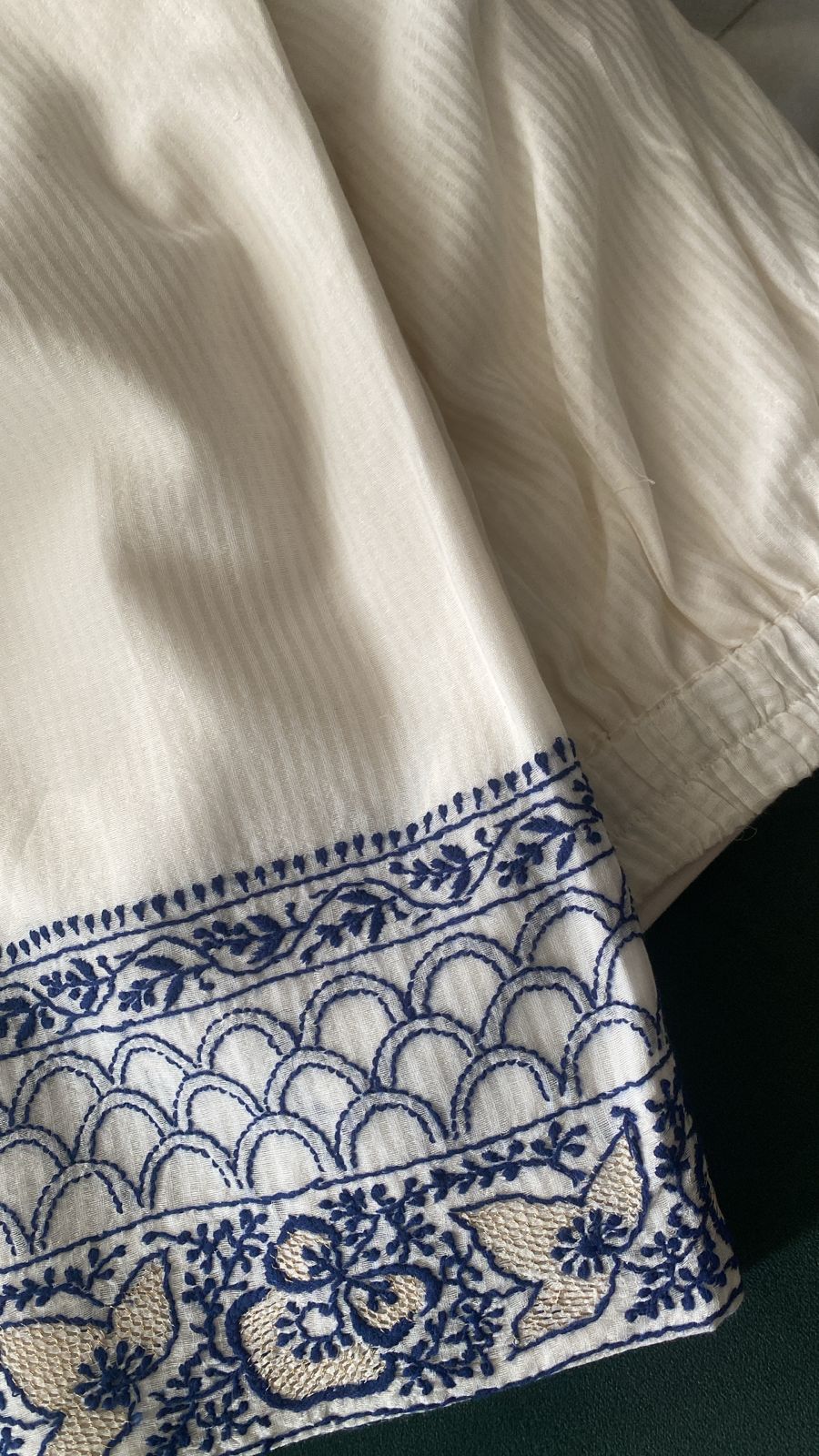 White maheshwari chikankari kurta set