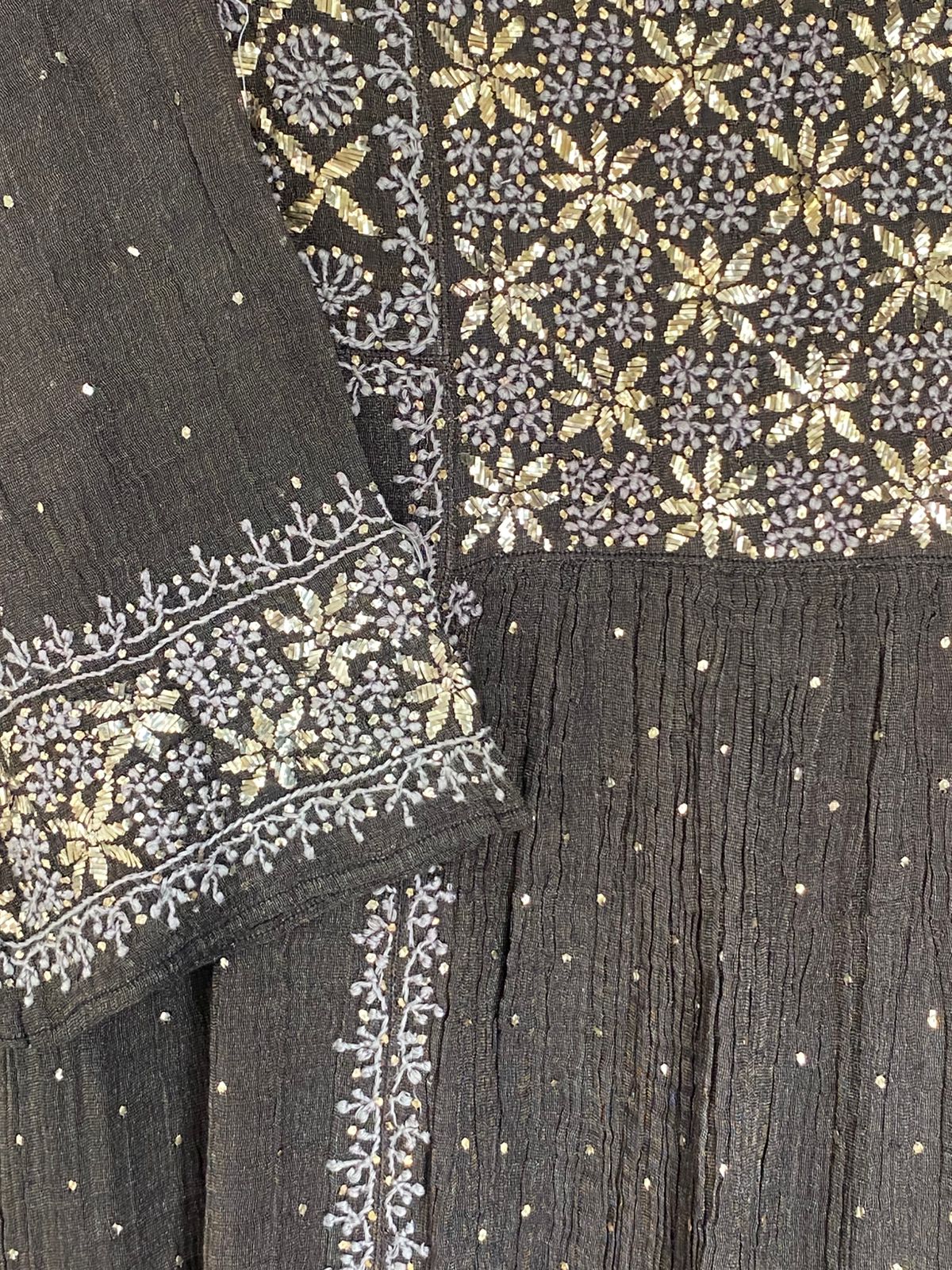 Black Tissue Chikankari & Mukaish Tunic