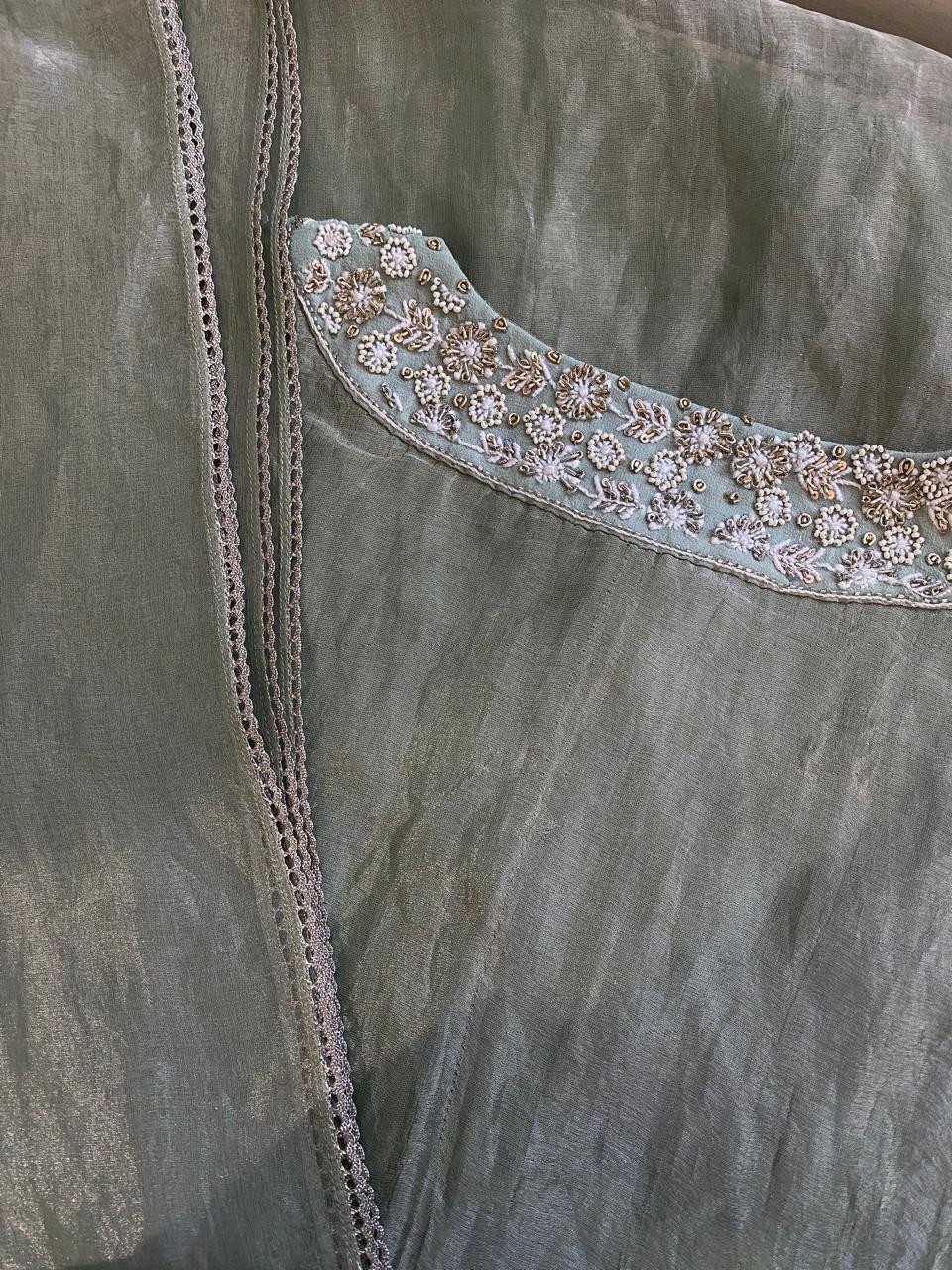 Sage Green Tissue Kaftan