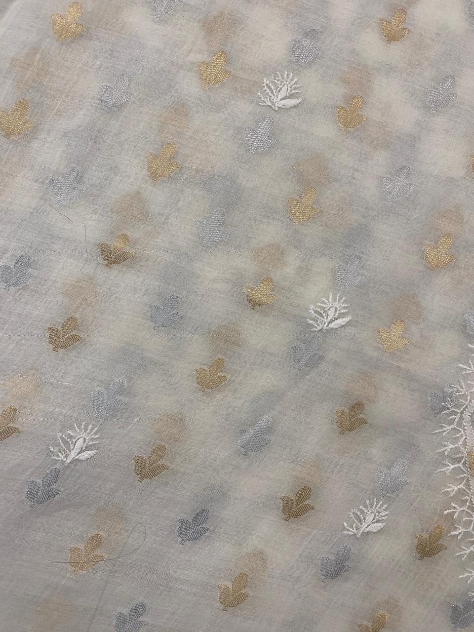 Ivory Zari Butti Mul Chanderi Men's Kurta