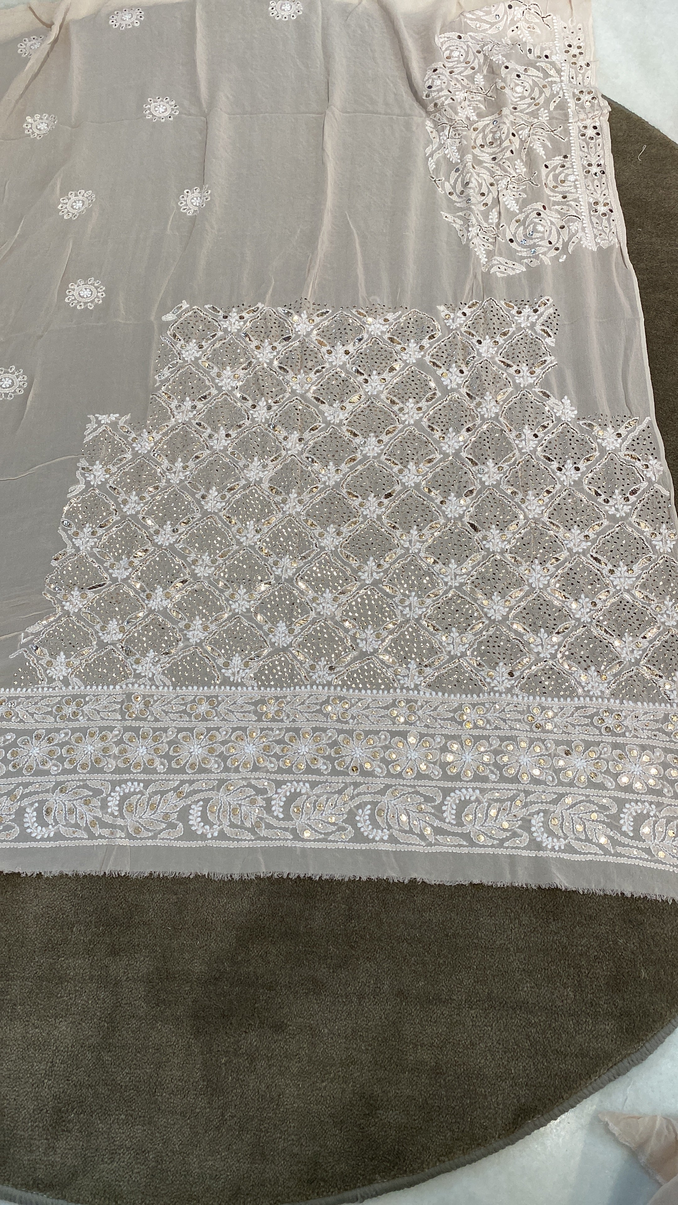 Do Taar Chikankari Premium Georgette lehenga with mukaish work