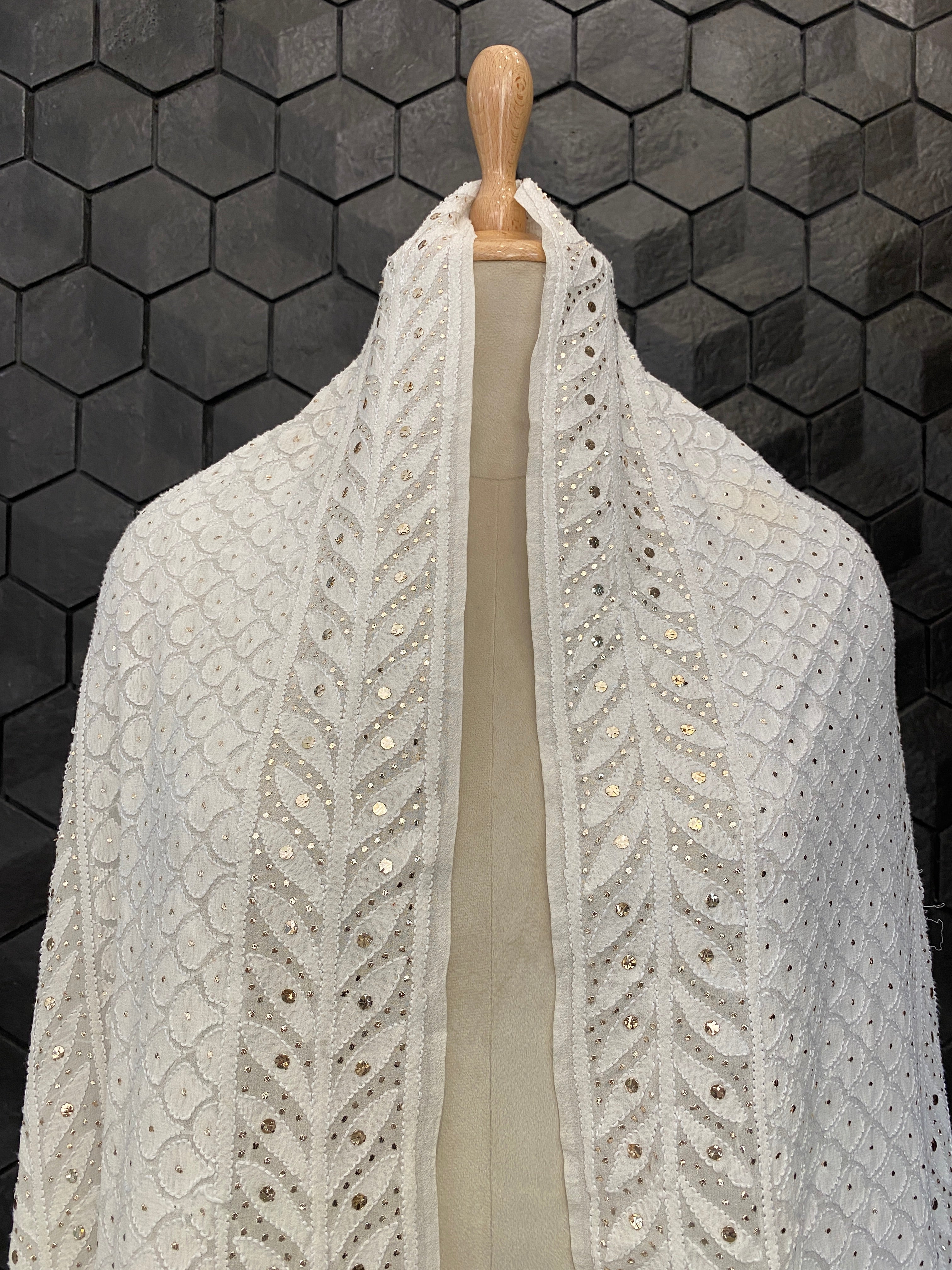 Do Taar Premium Georgette chikankari lehenga with mukaish work