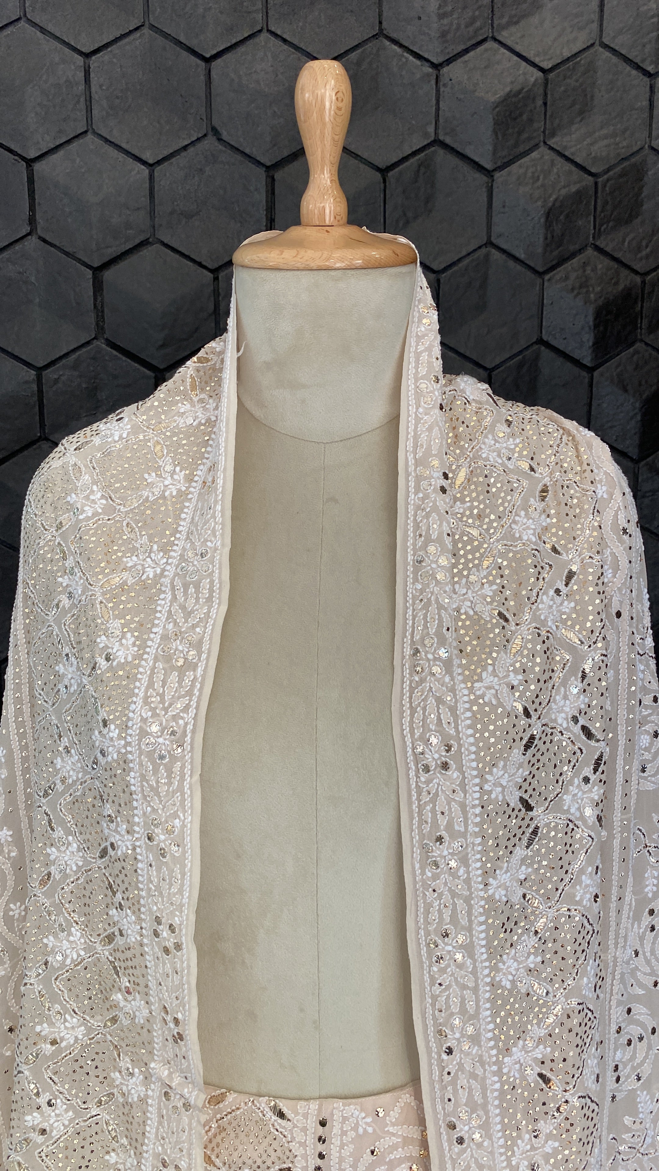 Do Taar Chikankari Premium Georgette lehenga with mukaish work