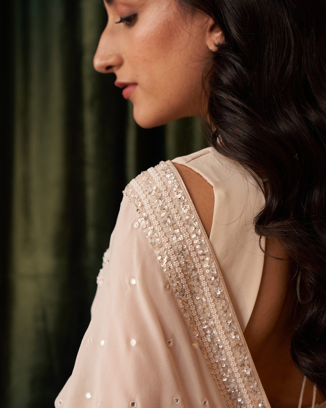 Ivory Pure Georgette Heavy Border Saree