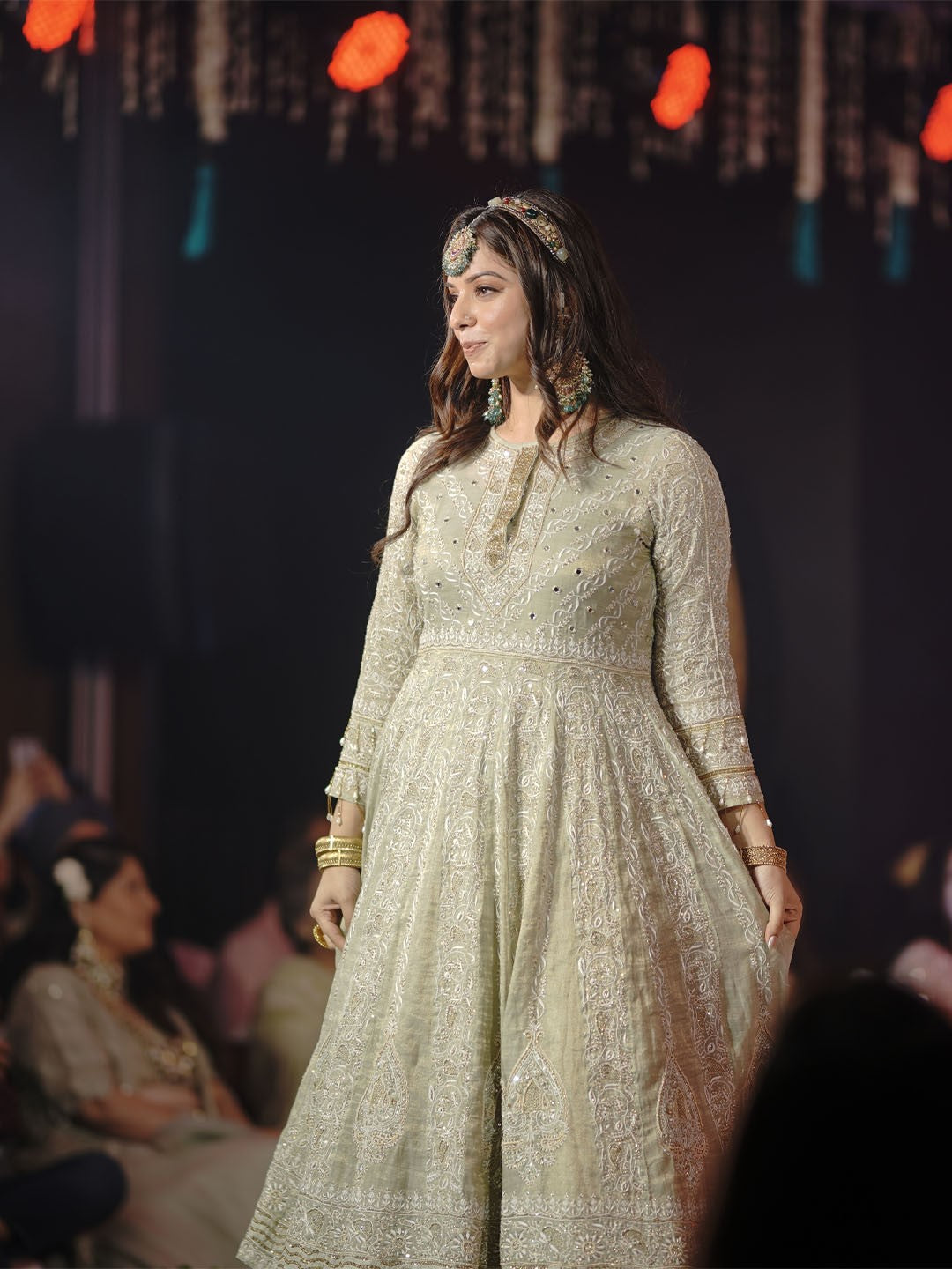 Sage Green Chikankari Anarkali Set