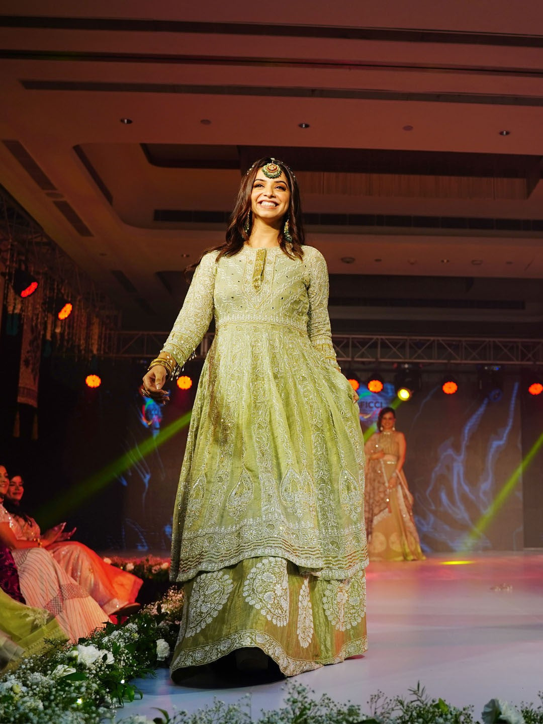 Sage Green Chikankari Anarkali Set