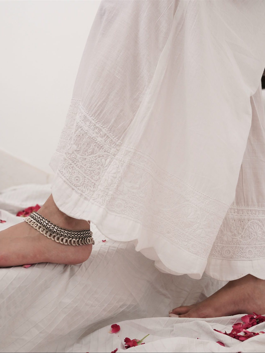 SCALLOPED PALAZZO PANTS